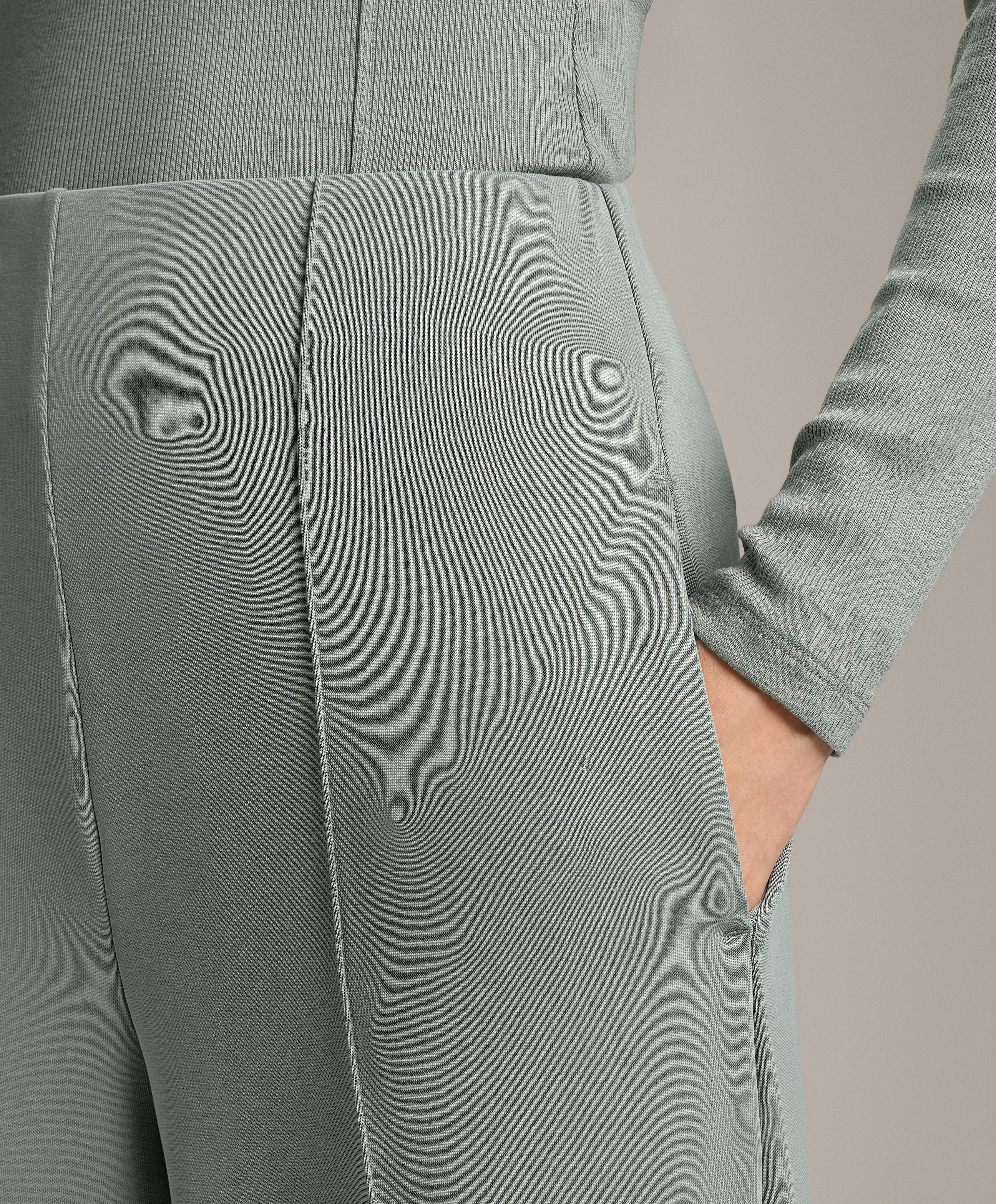 Straight-leg trousers with soft-touch modal and crease