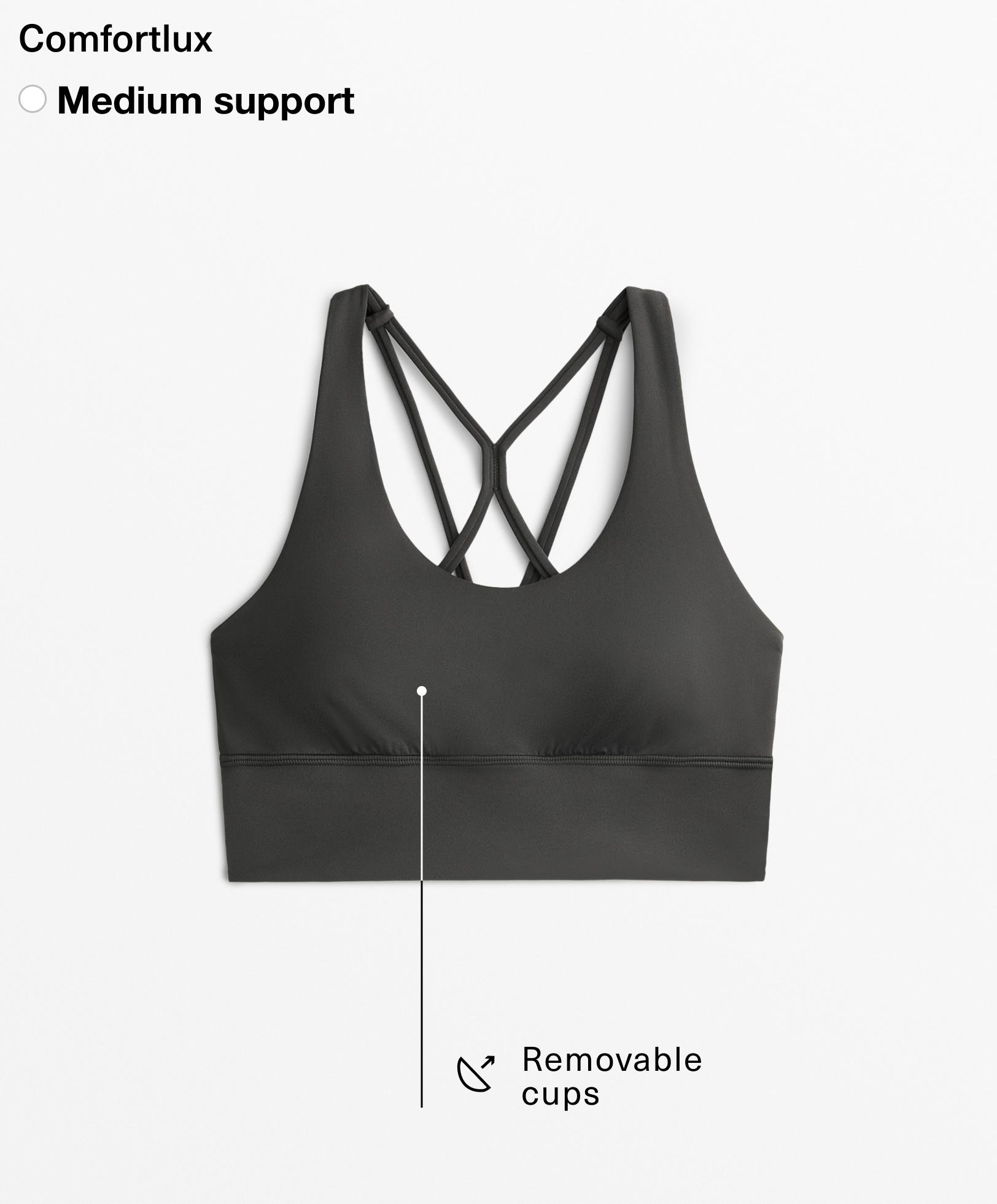 Medium-support comfortlux sports bra with cups