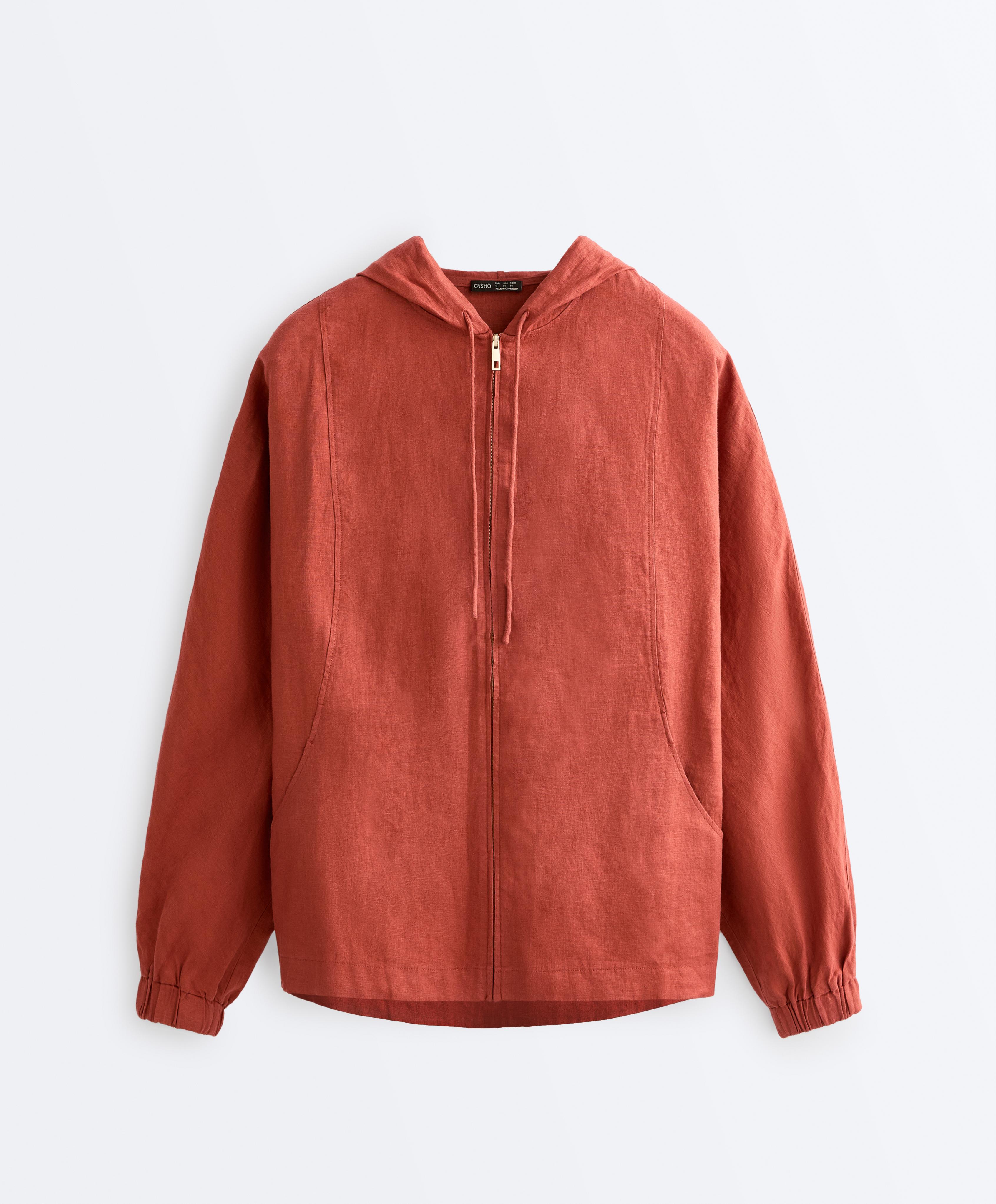 100% linen hooded jacket 100% linen hooded jacket