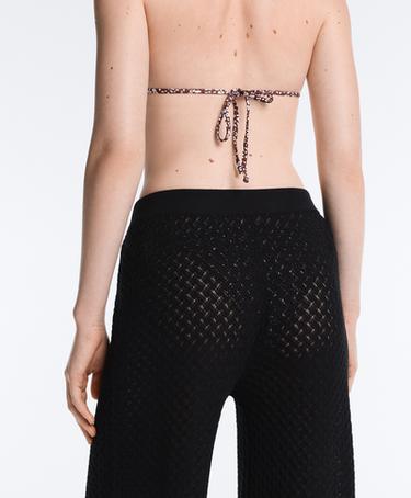 Knit crochet trousers — BLACK 4