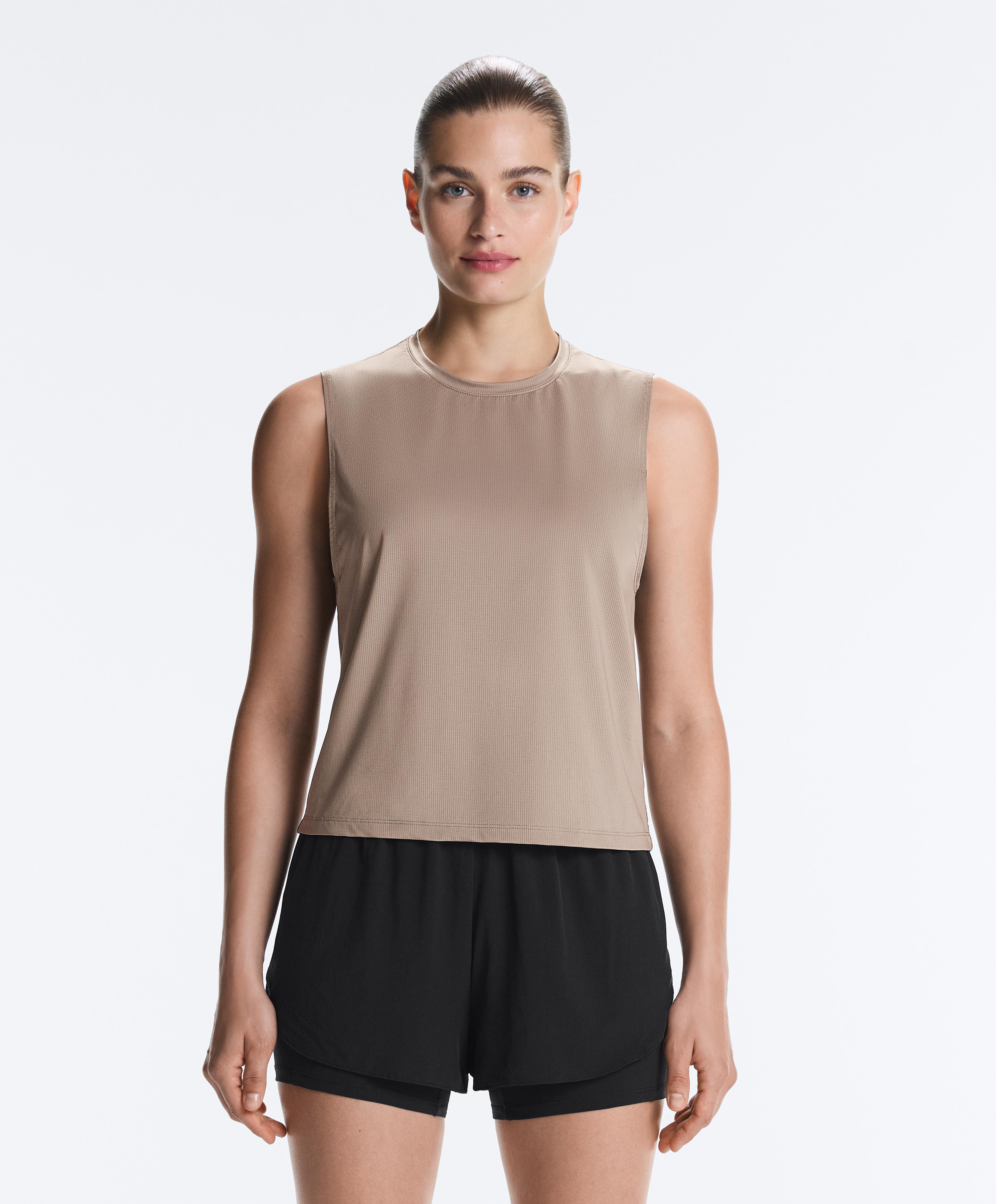 Technical Sleeveless T-shirt — MINK GREY