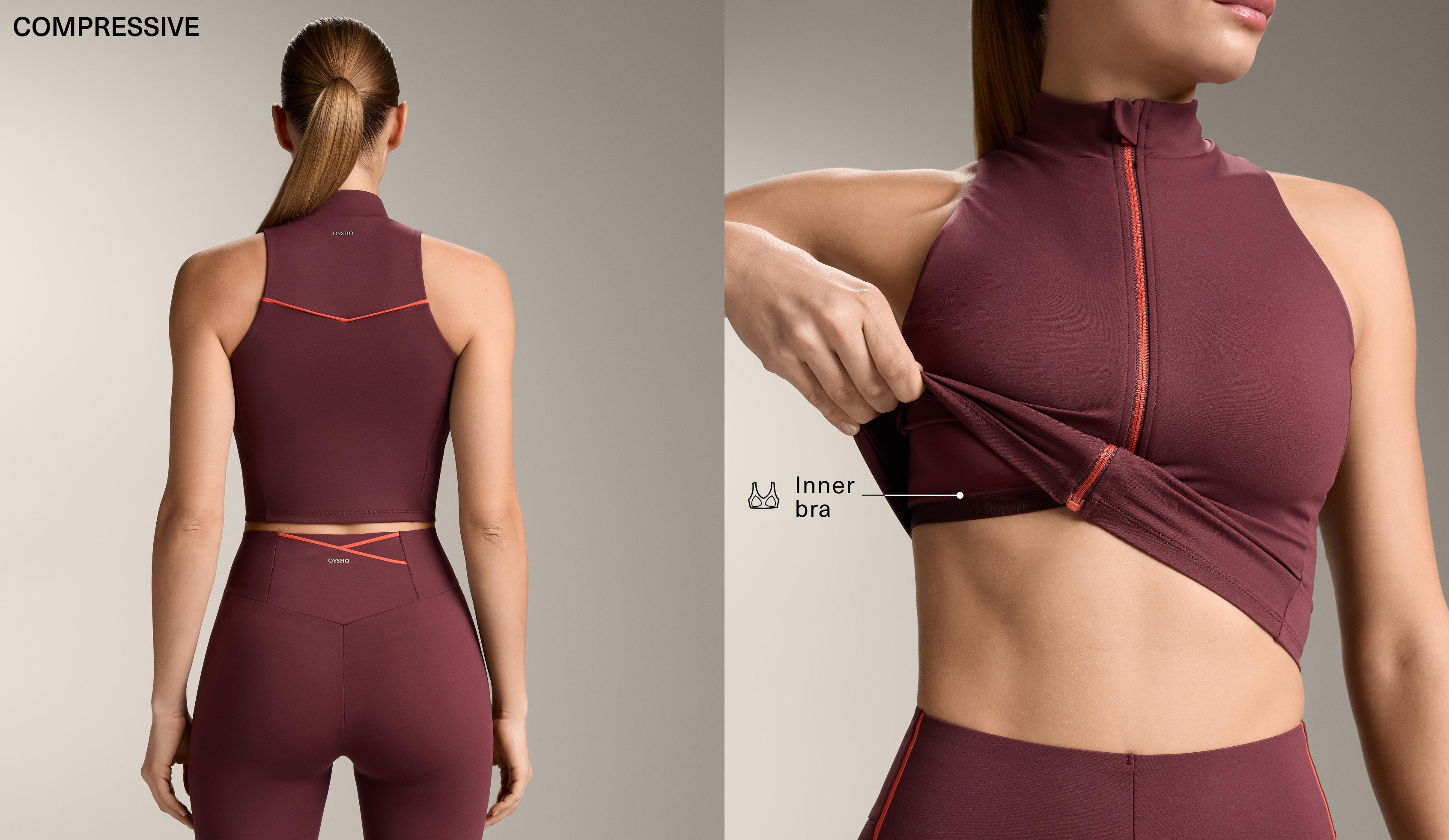 Tank top Compressive à fermeture éclair Tank top Compressive à fermeture éclair