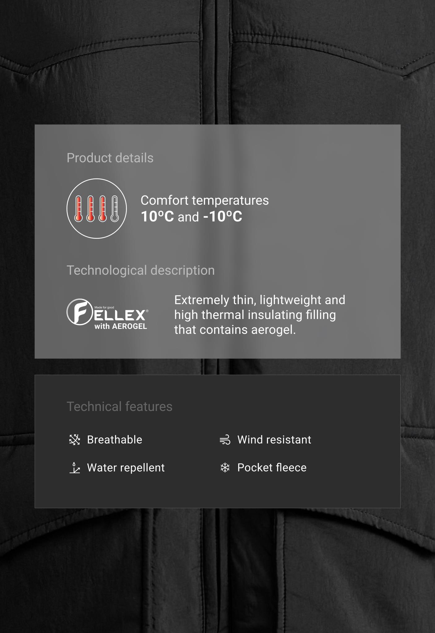 Υδροαπωθητική καπιτονέ ζακέτα FELLEX® με Aerogel Υδροαπωθητική καπιτονέ ζακέτα FELLEX® με Aerogel