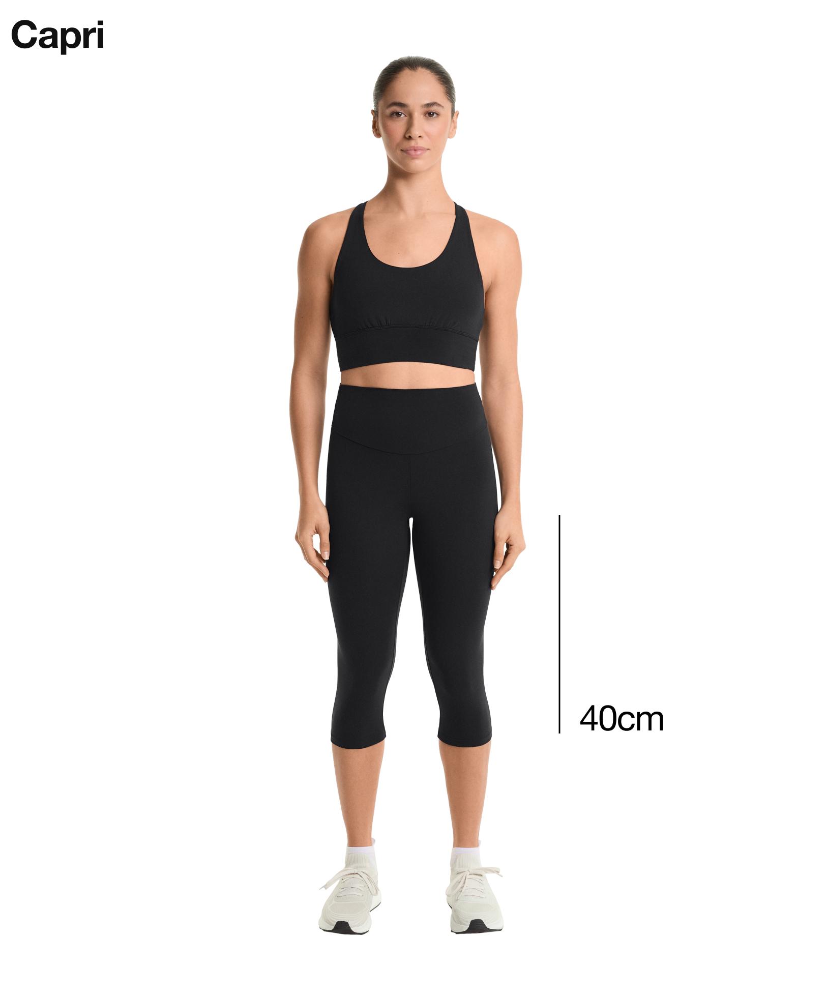 Comfortlux high-rise 40cm knee-length leggings — BLACK