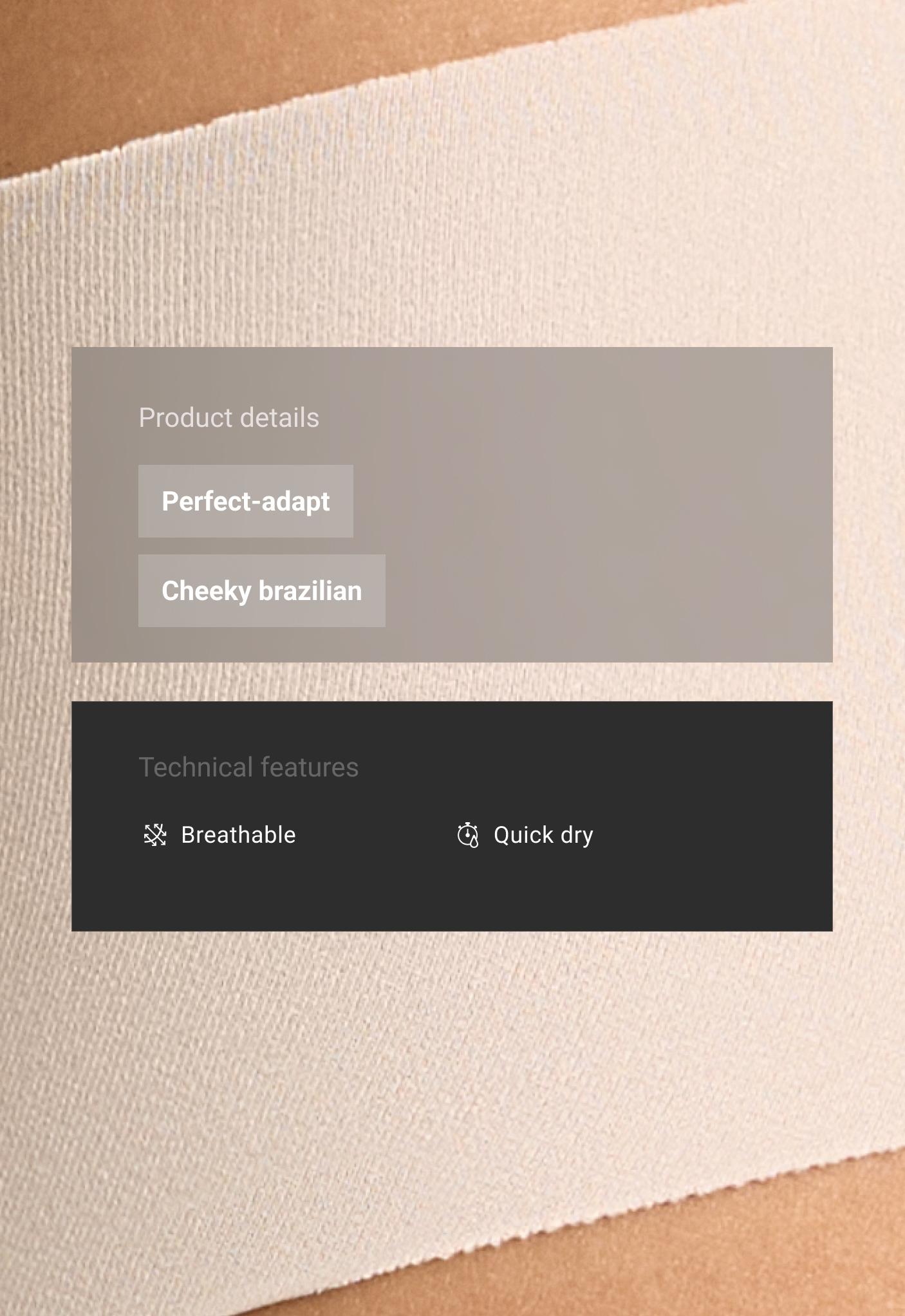 5 bragas brasileñas mezcla poliamida invisible PANTONE™