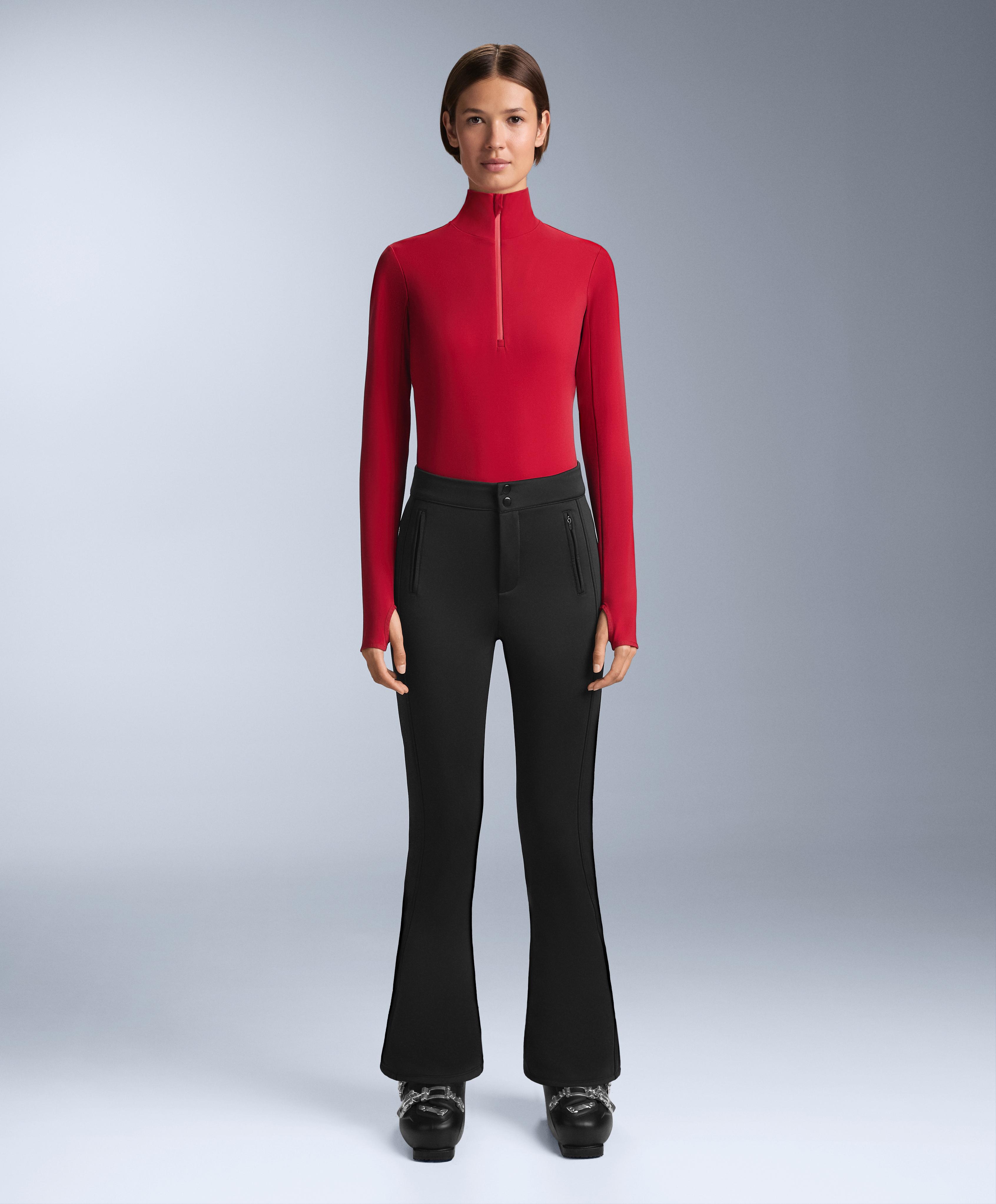 Thermal base layer half-zip top — RED