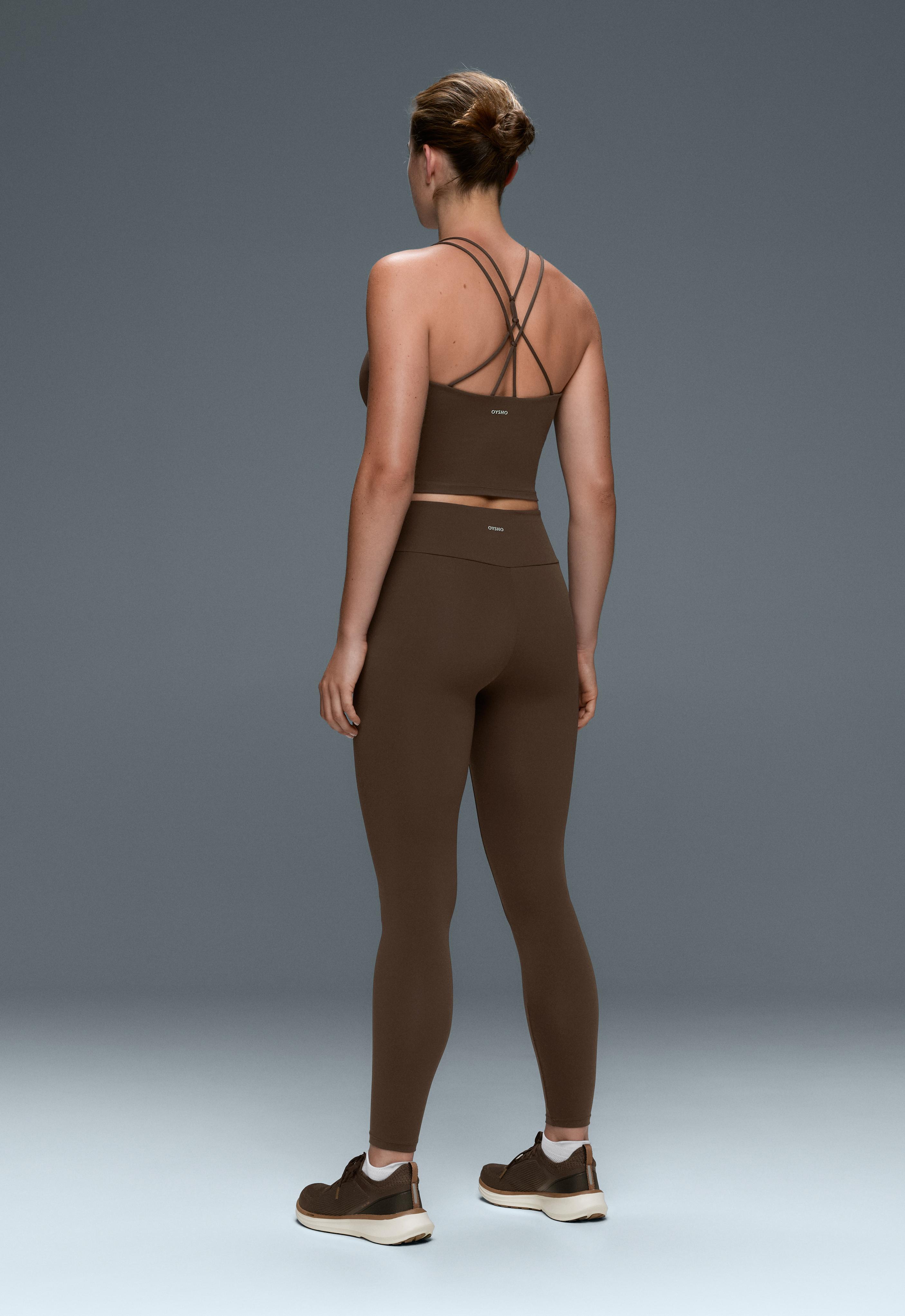 Comfortlux high-waisted ankle-length leggings — DARK BROWN