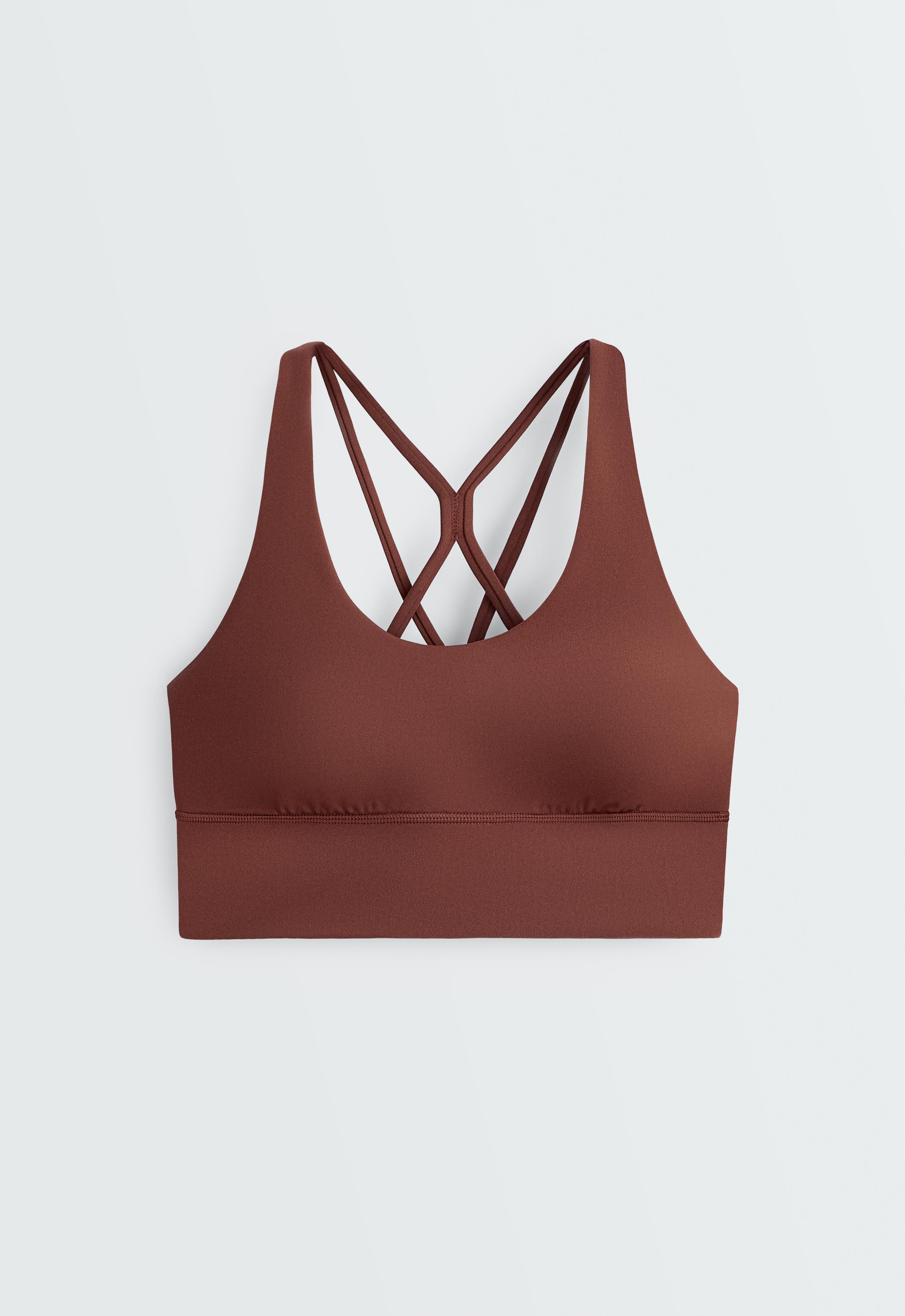 Medium support Comfortlux sports bra with cup - TERRACOTTA