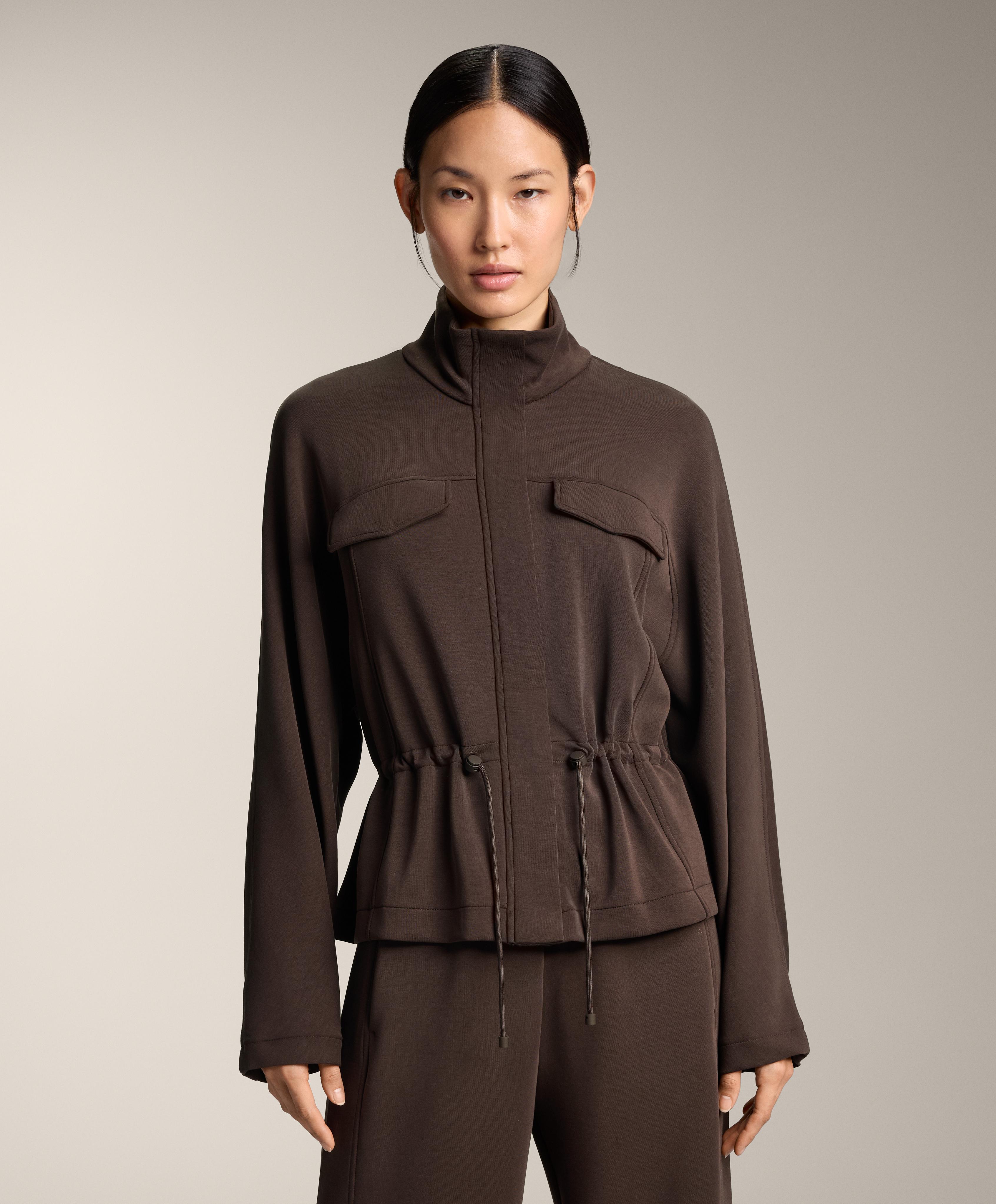 Chaqueta bolsillos cintura ajustable con modal tacto suave Chaqueta bolsillos cintura ajustable con modal tacto suave