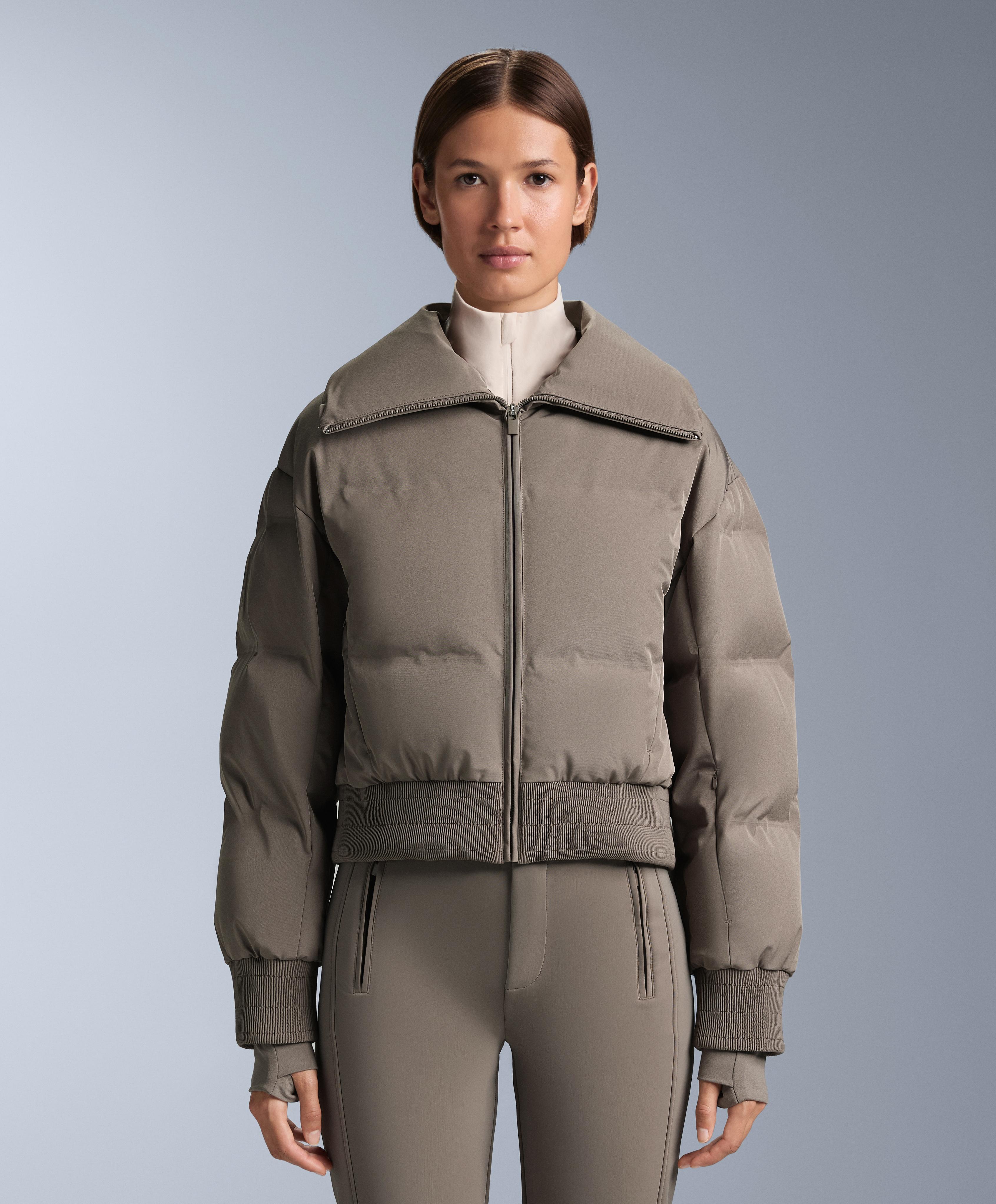 MINARDI PIUME SKI water-resistant 80% down and 20% feather jacket — DARK TAUPE