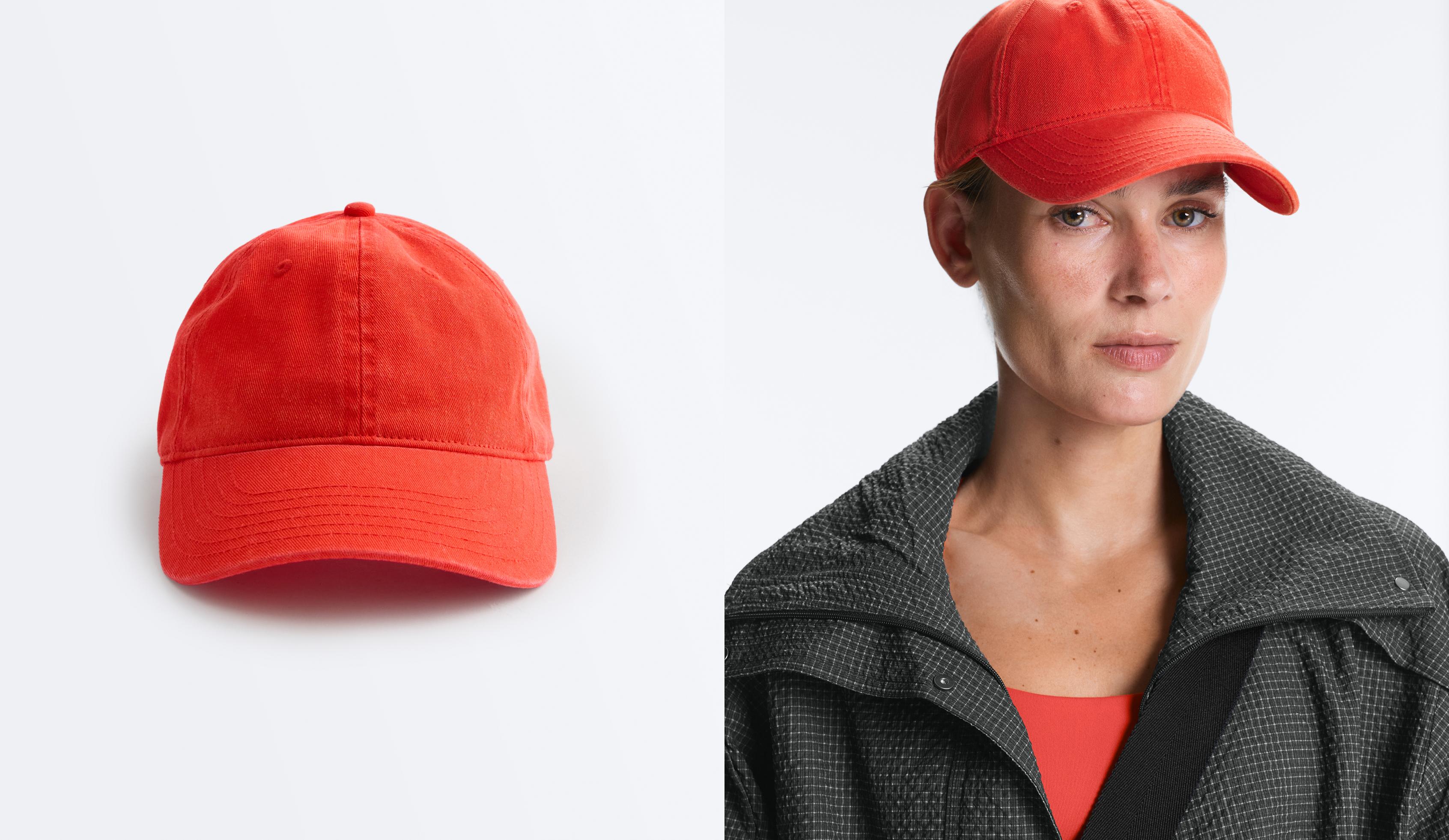Washed-effect 100% cotton cap — BRIGHT ORANGE