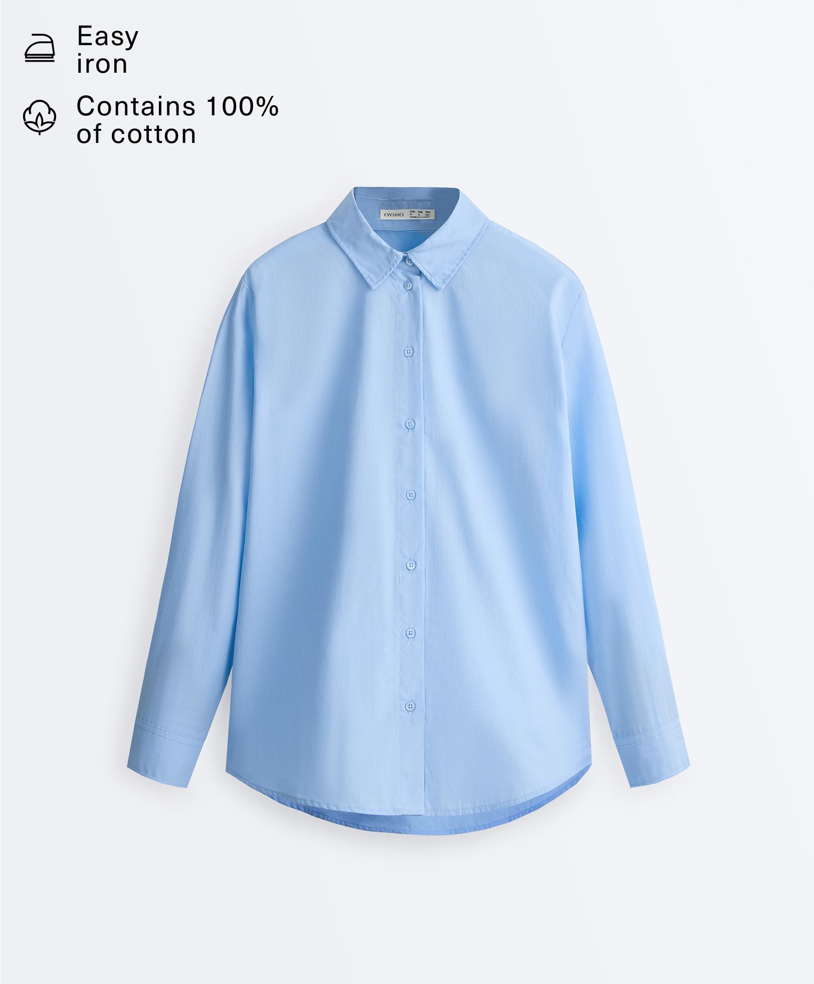 100% cotton long-sleeved shirt — SKY BLUE
