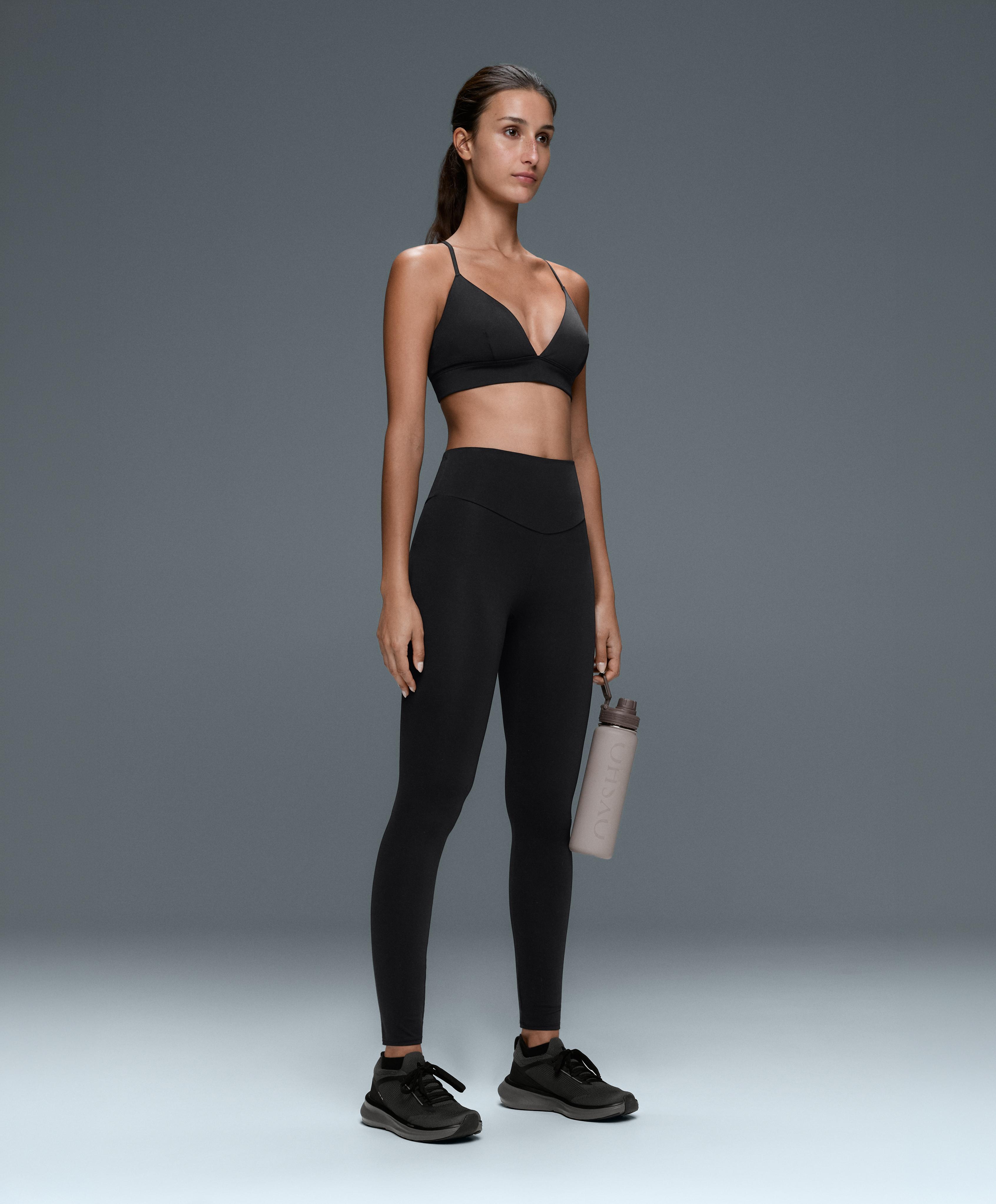 Low-support Comfortlux triangle sports bra — BLACK