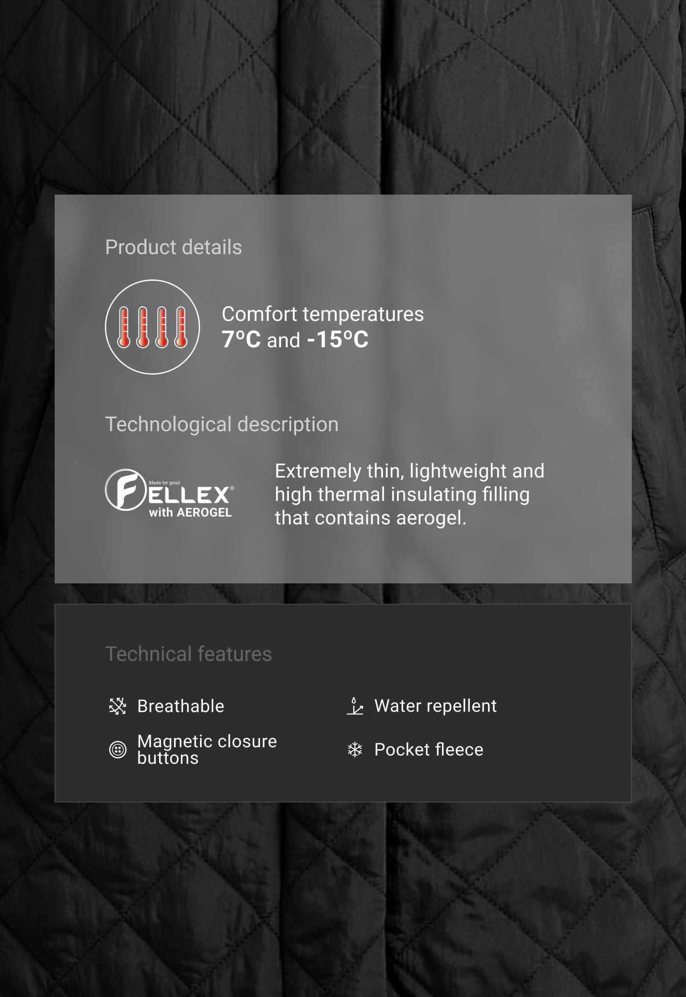FELLEX® AEROGEL contrast collar long padded jacket