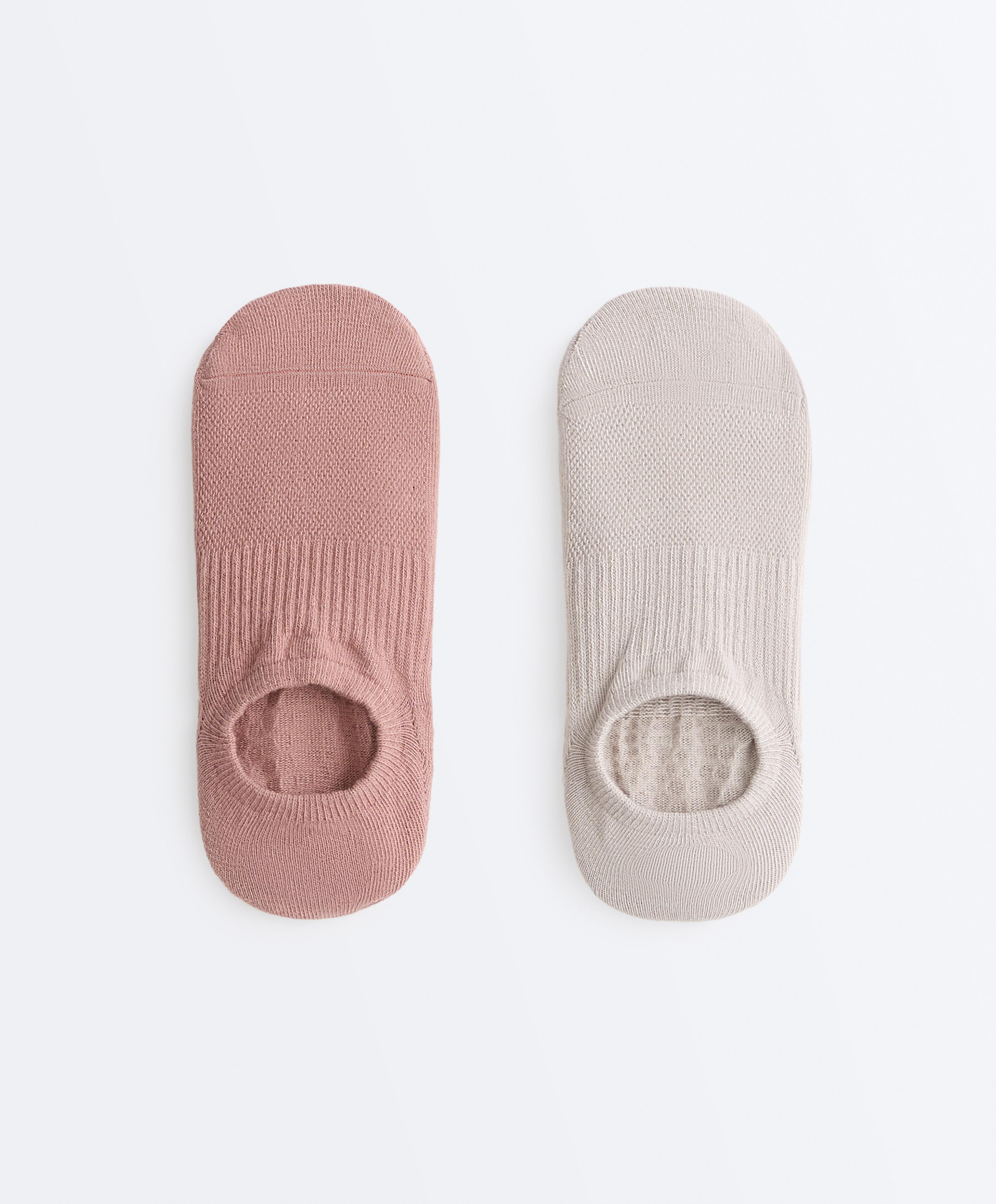 2 pares de calcetines invisibles yoga y pilates mezcla algodón