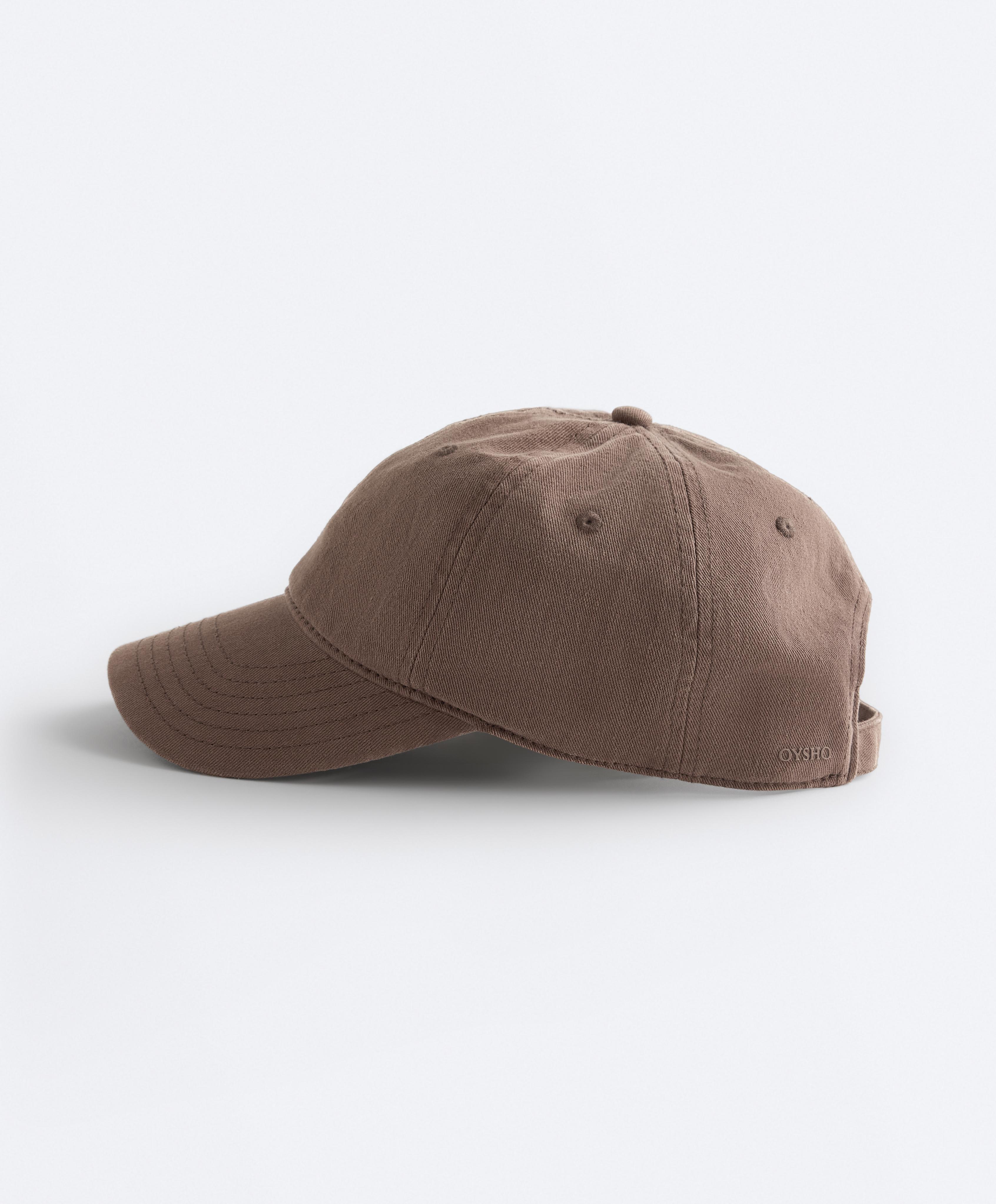Washed-effect 100% cotton cap — BROWN