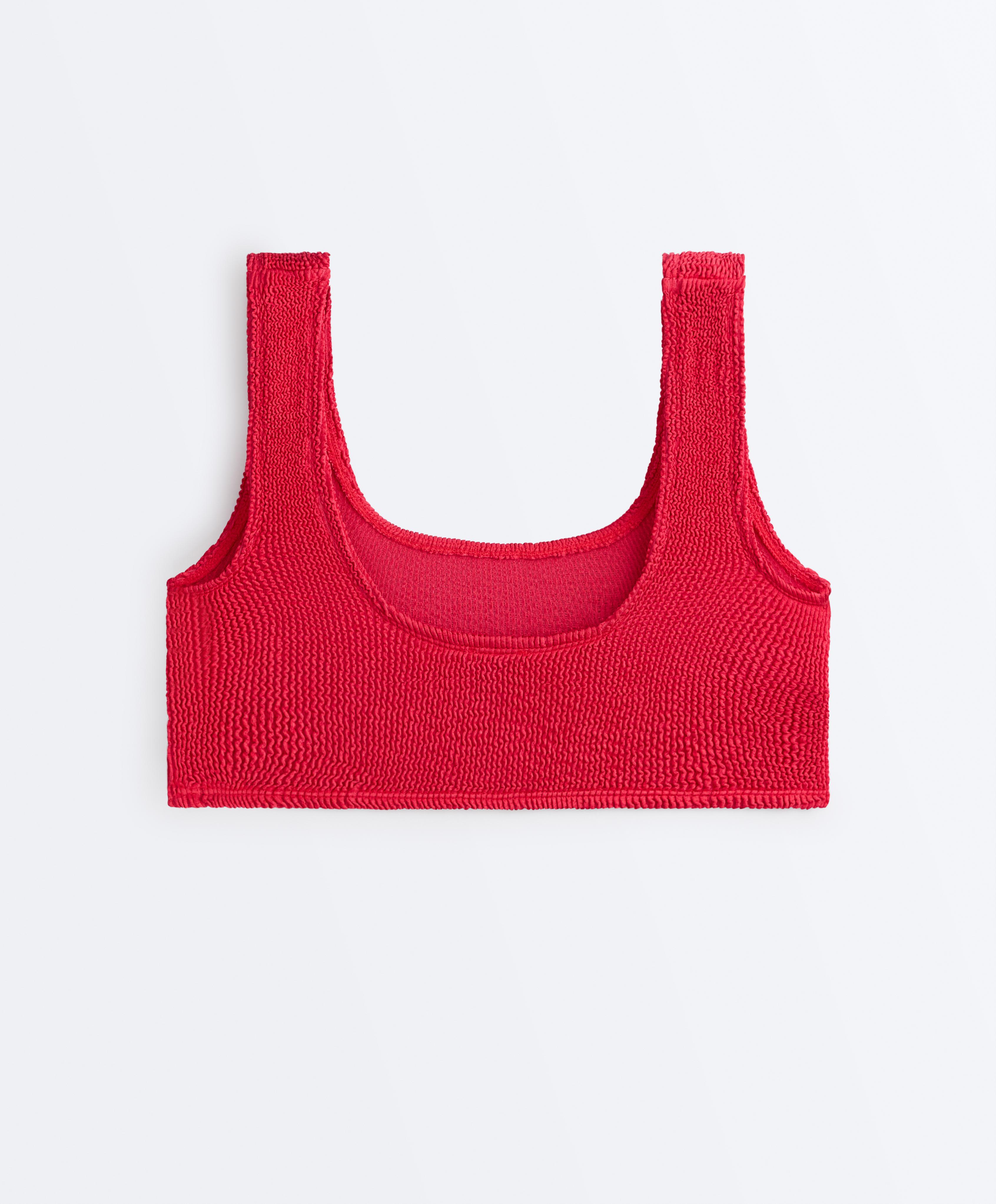 Crinkle bikini top — GERANIUM RED
