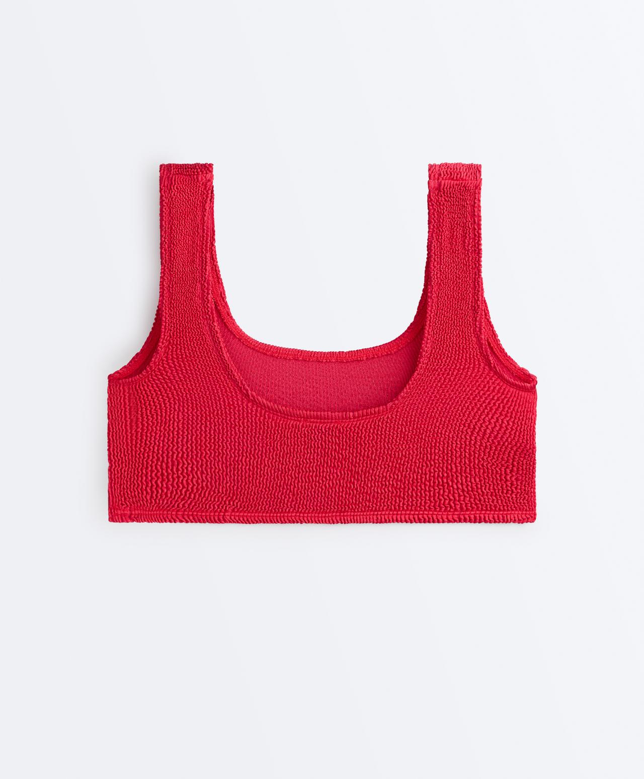 Crinkle bikini top — GERANIUM RED