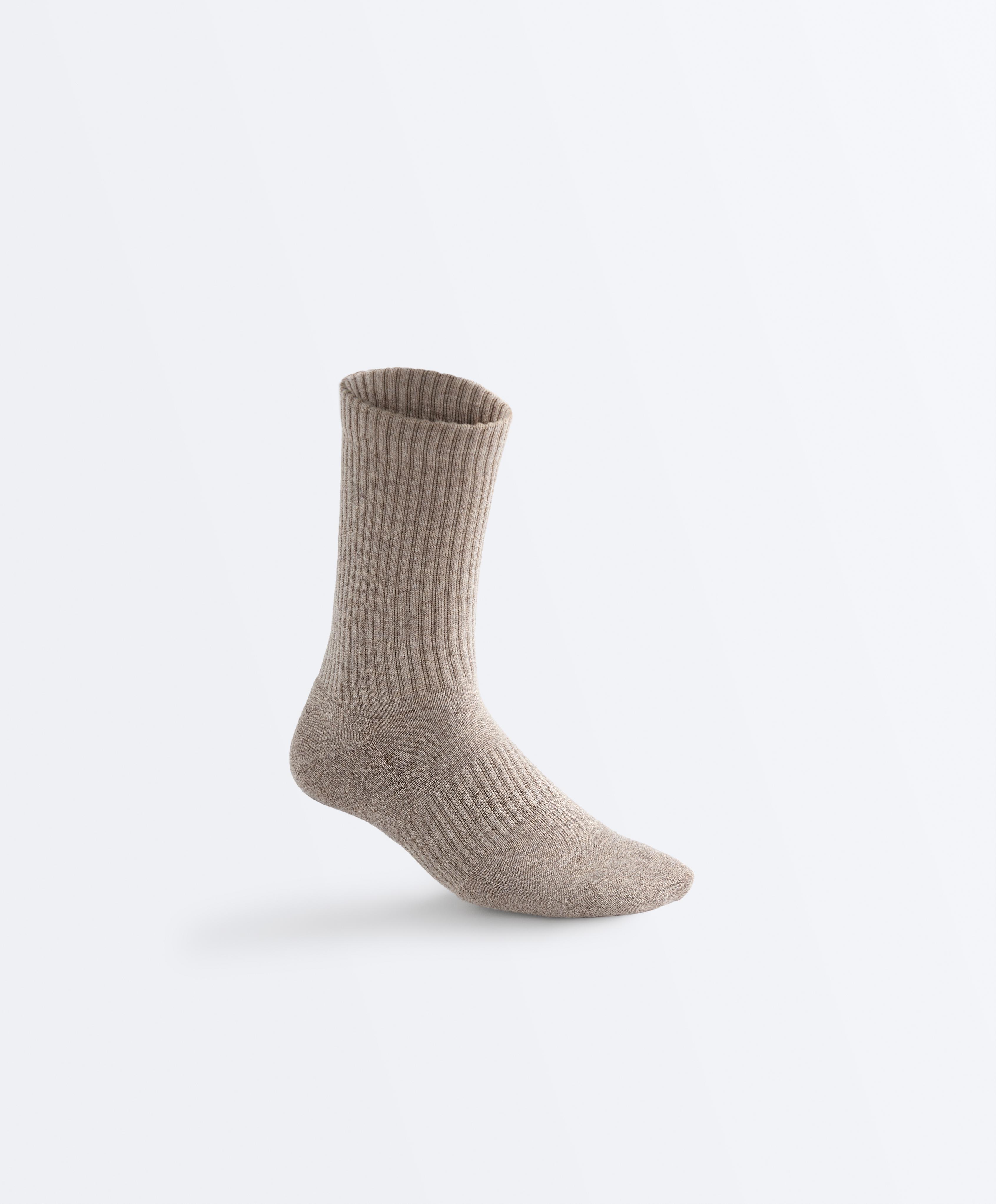3 pairs of cotton blend classic socks — TAN MELANGE