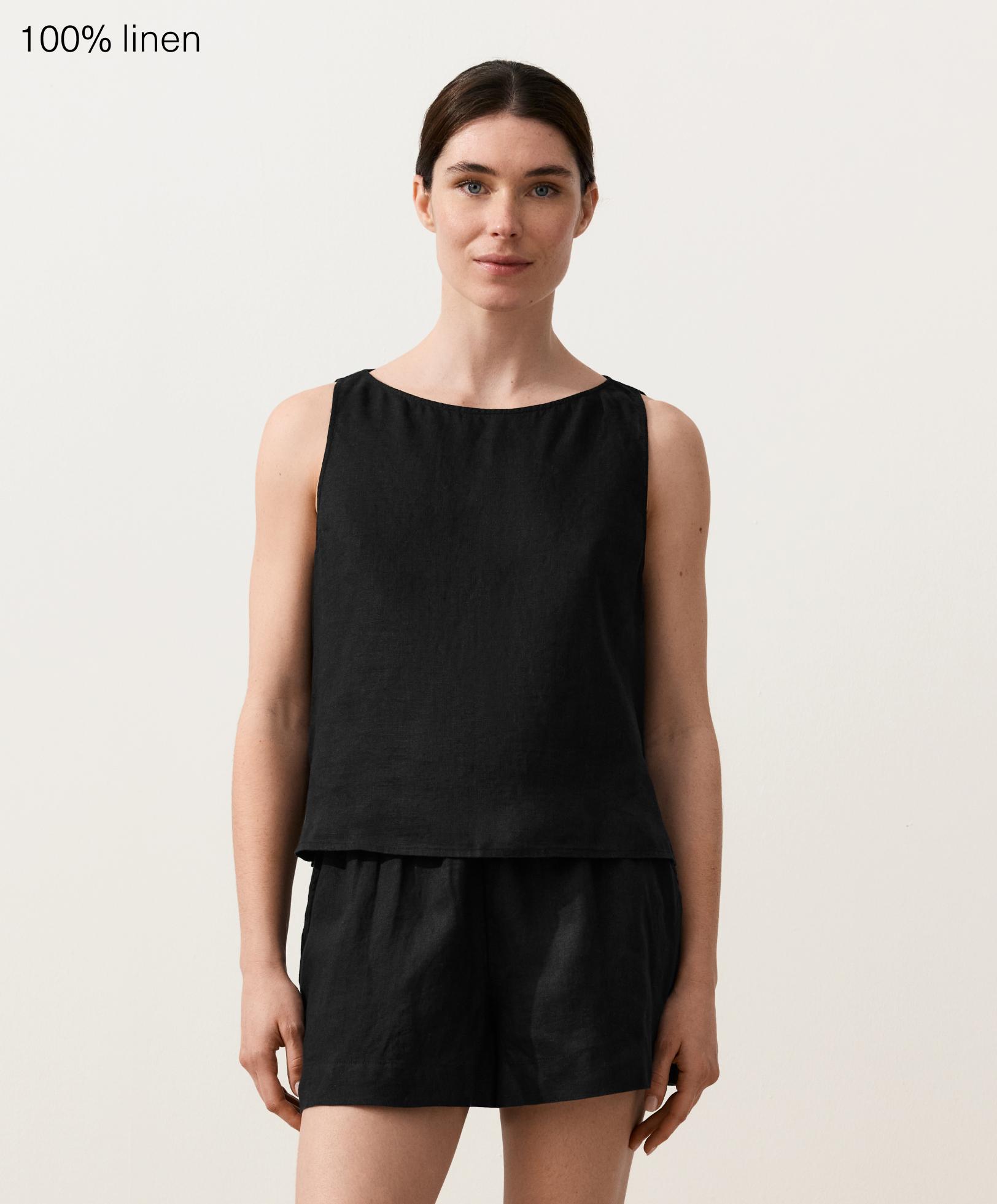 100% linen square Top