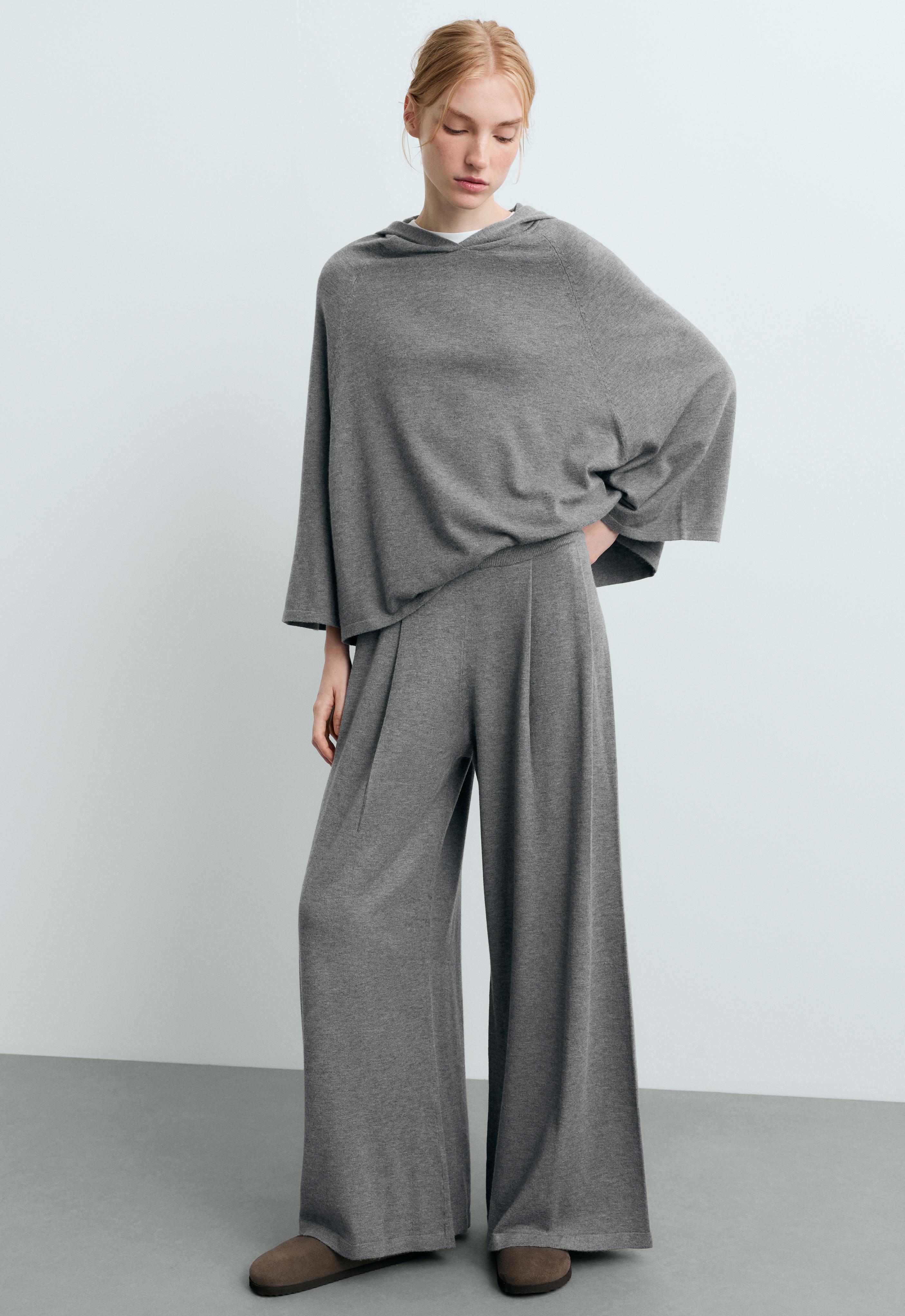 Grey Wide leg knit Total look Grey Wide leg knit Total look