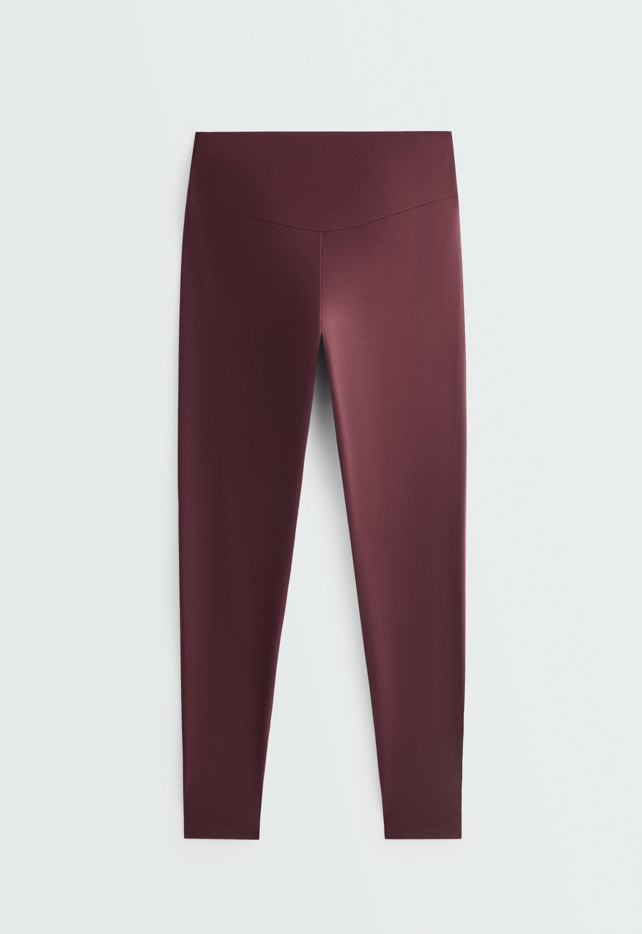 Ankle-length High rise Comfortlux leggings — BURGUNDY