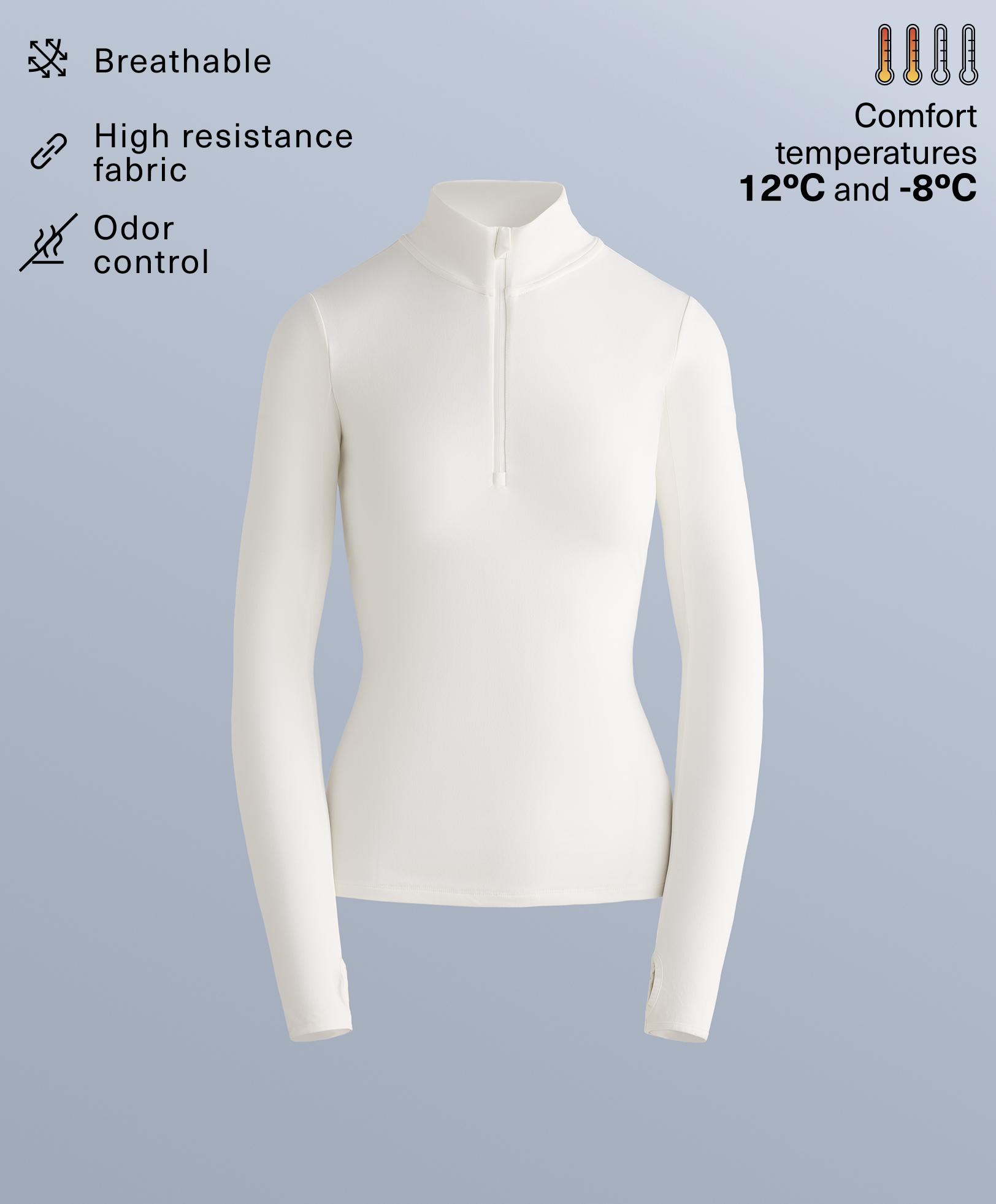 T-shirt thermique base layer demi-fermeture éclair