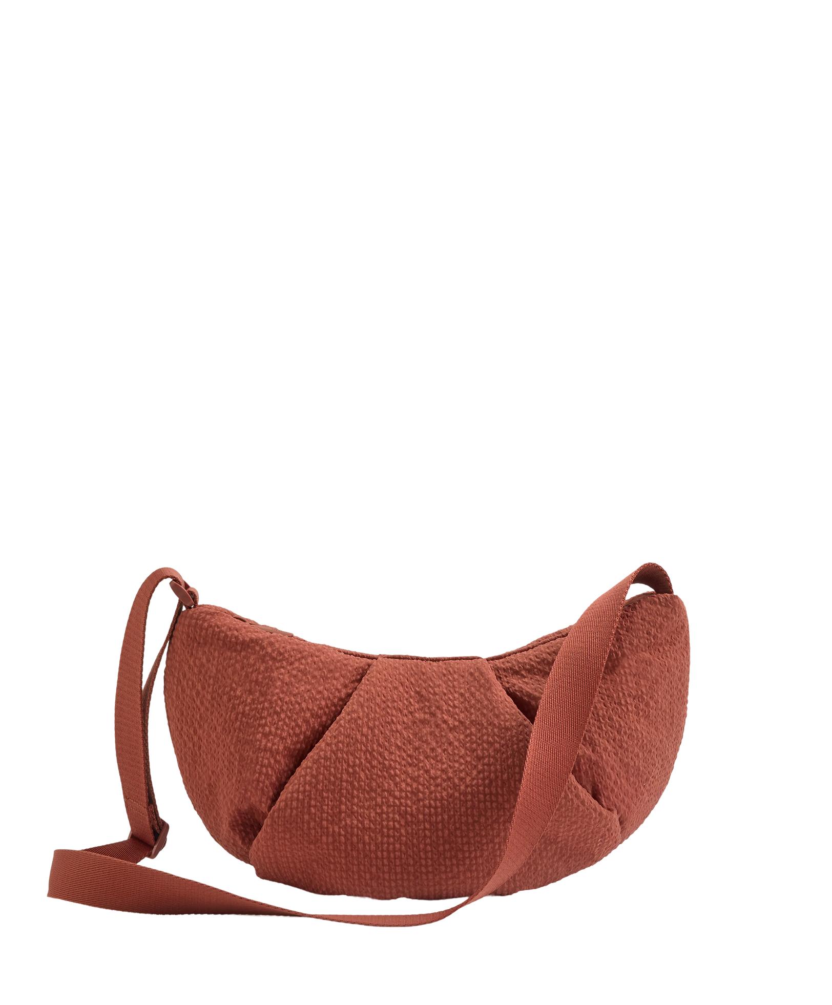 Textured quilted crossbody bag — TERRACOTTA