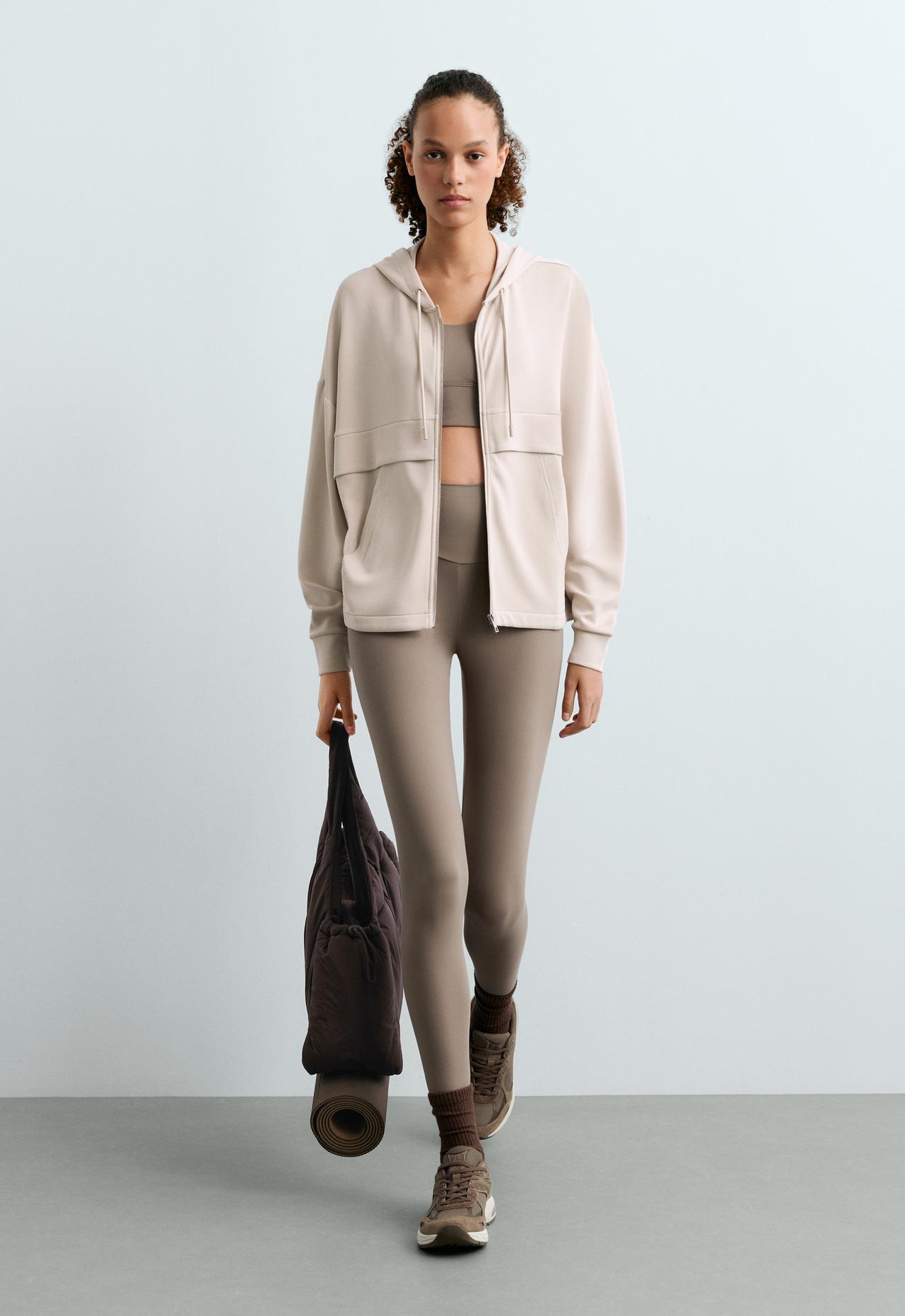 Soft-touch jacket with modal — PALE MINK