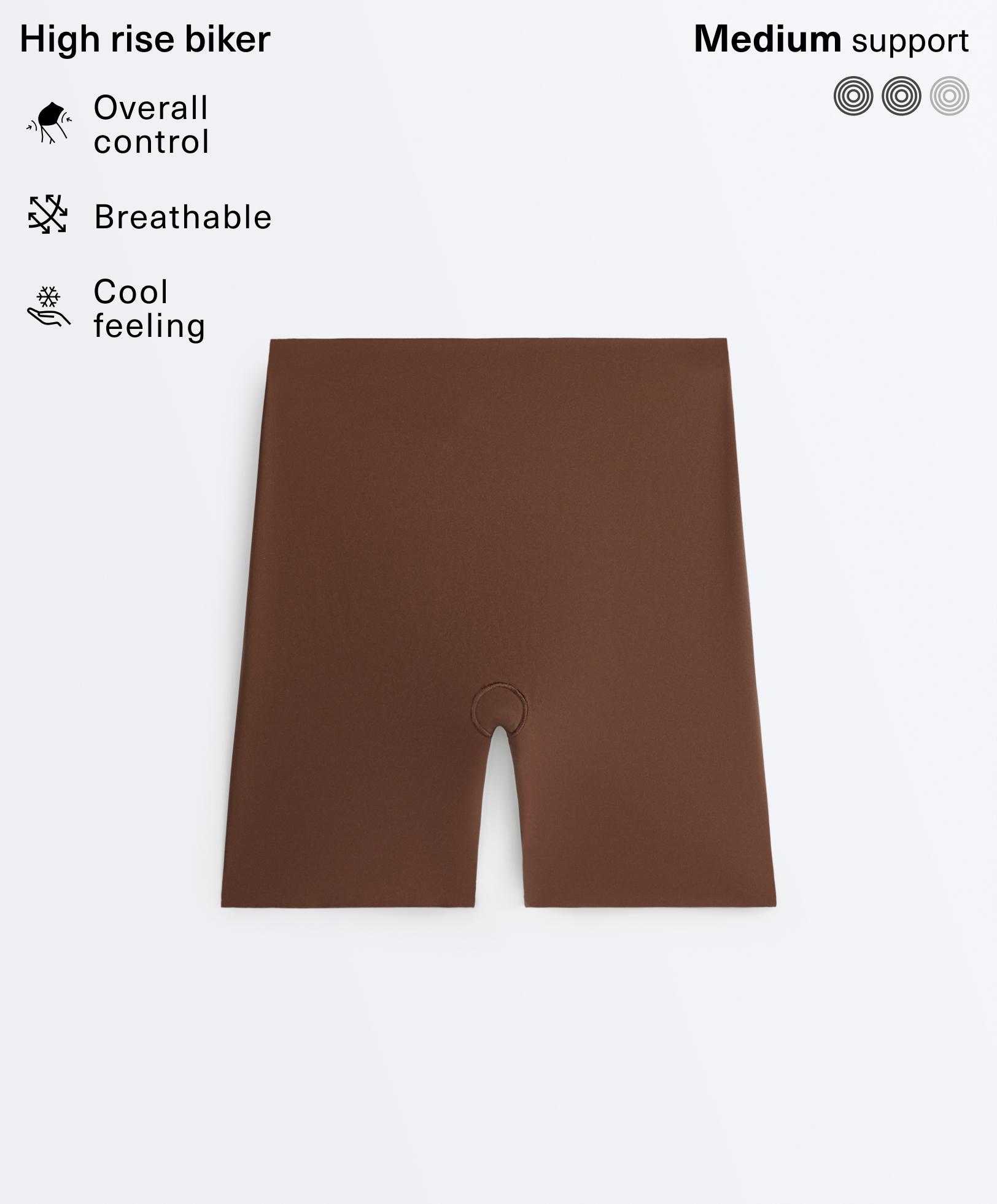 High-waisted invisible laser-cut biker leggings