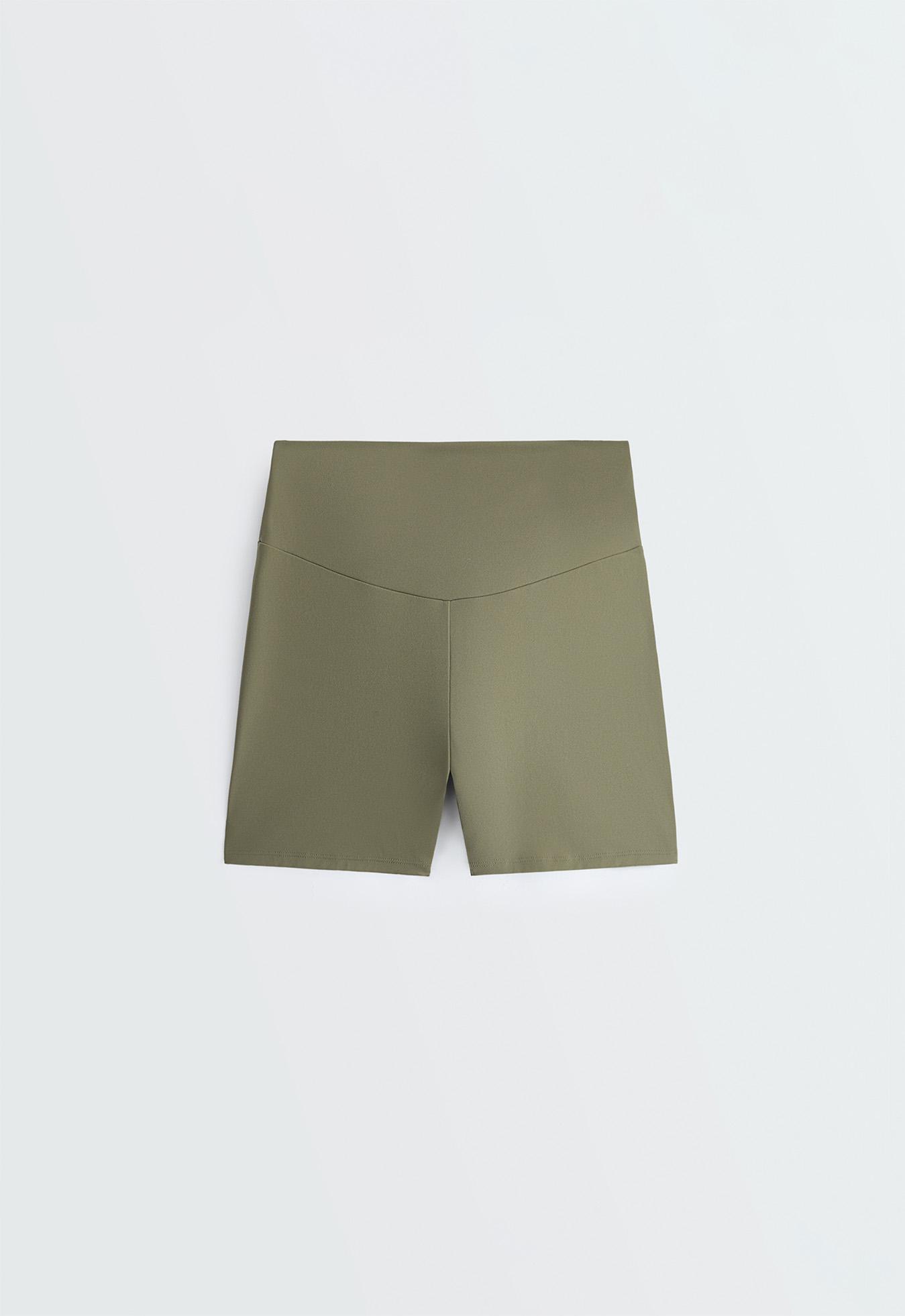 Comfortlux high-waisted 10cm hot pants — DARK KHAKI