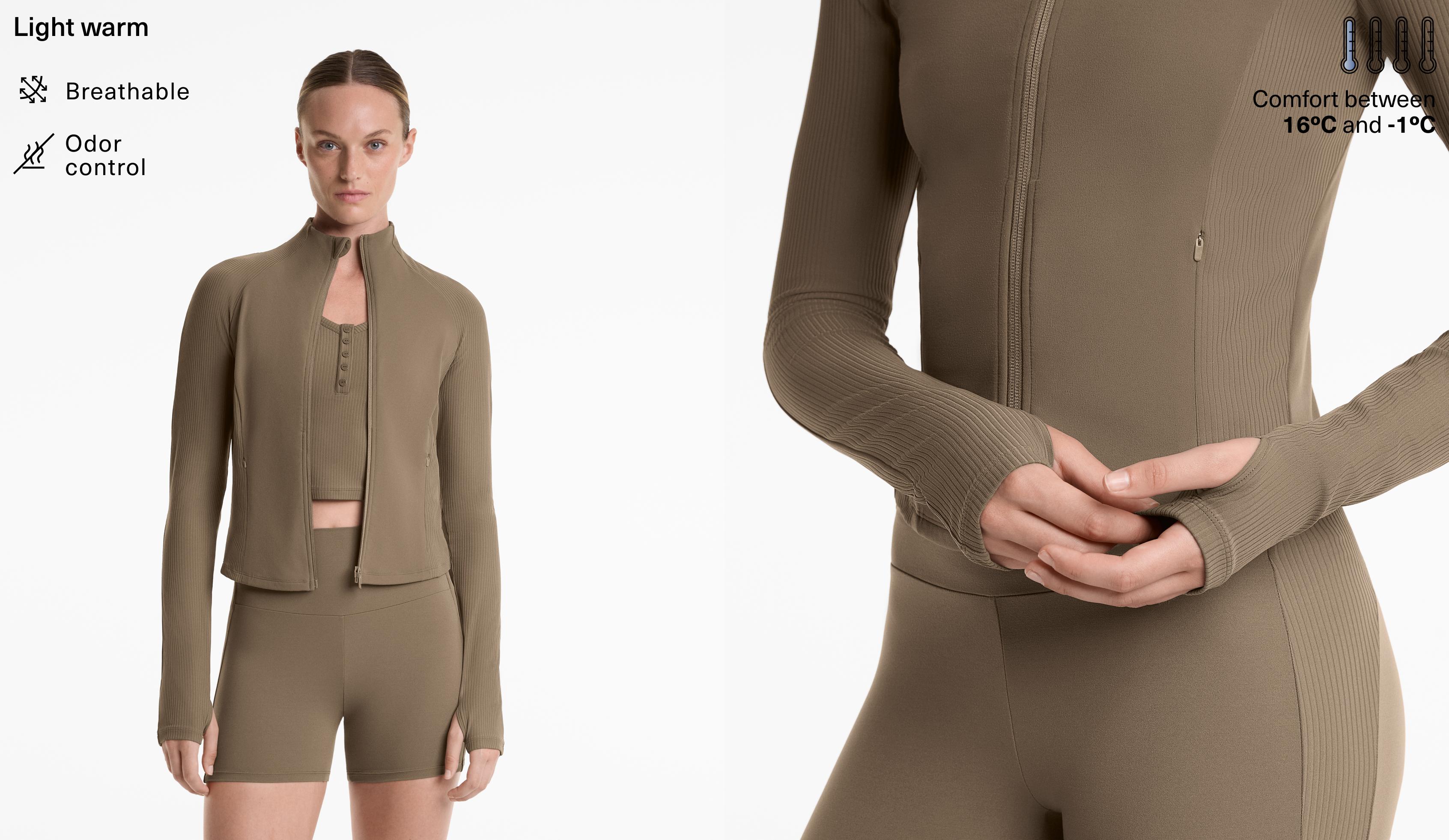 Technische Light Warm Rippstrickjacke