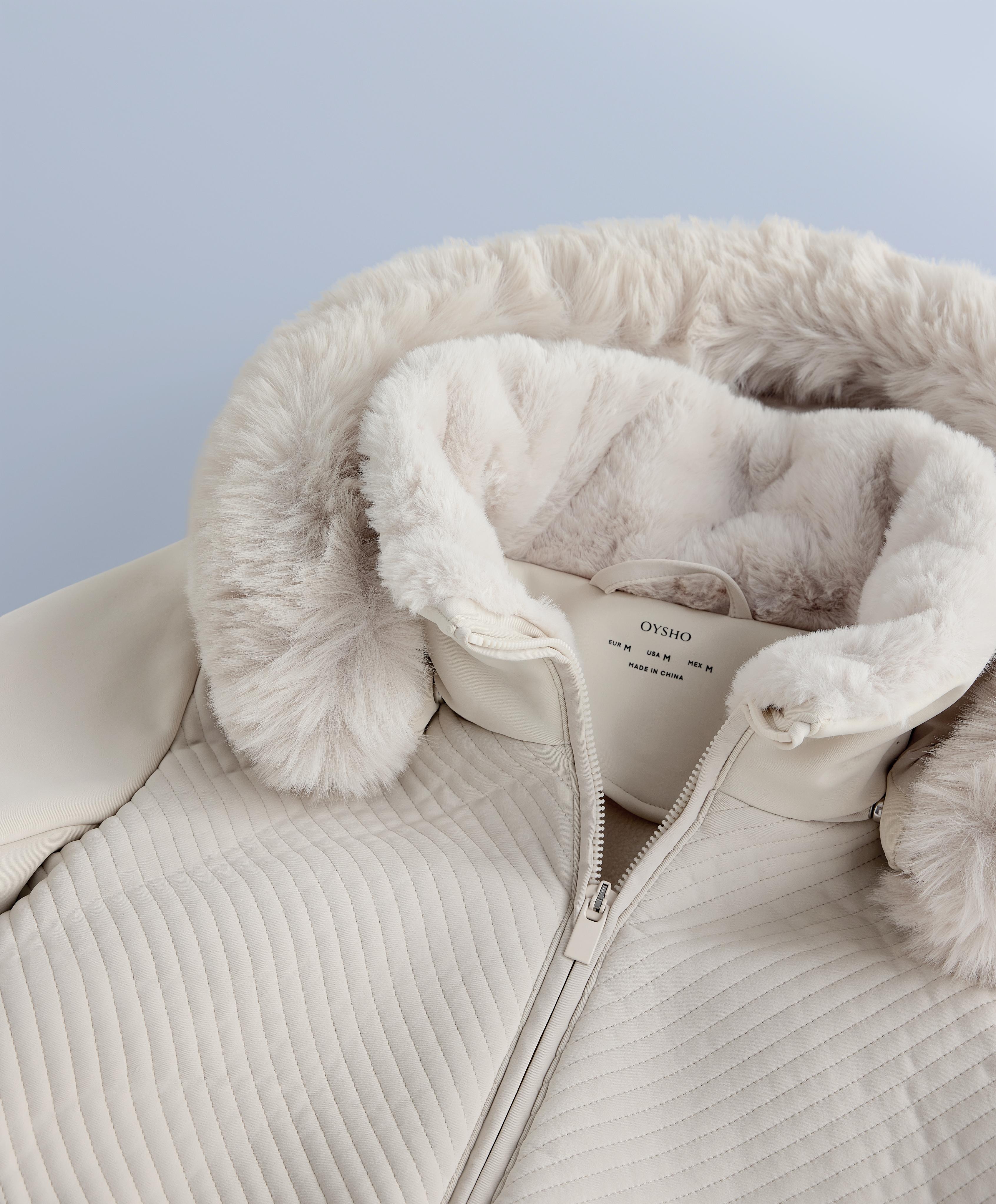Super-fitted water-resistant colour-block Primaloft® SKI jacket — PALE MINK