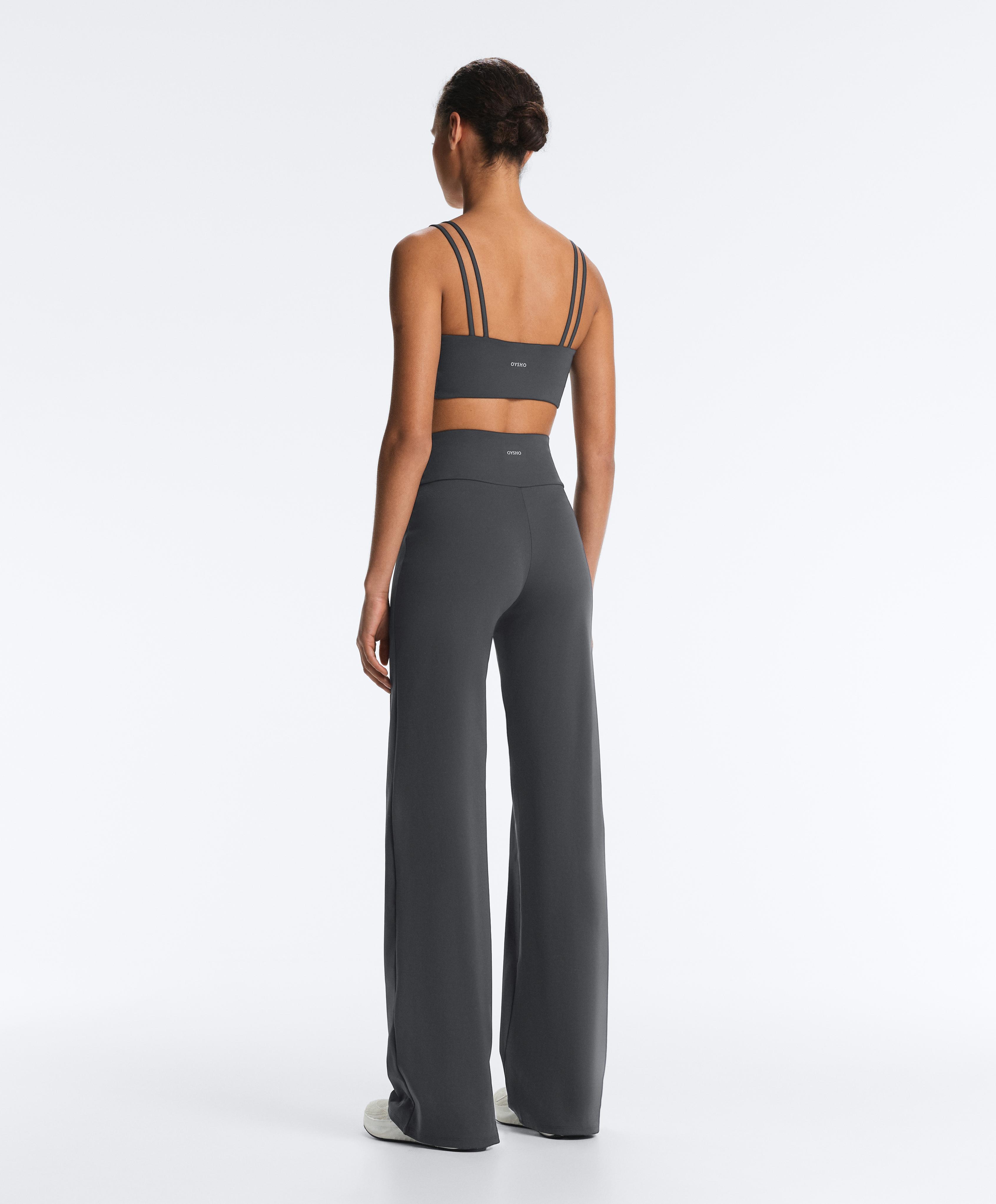 High-rise Comfortlux straight-leg trousers — ASPHALT