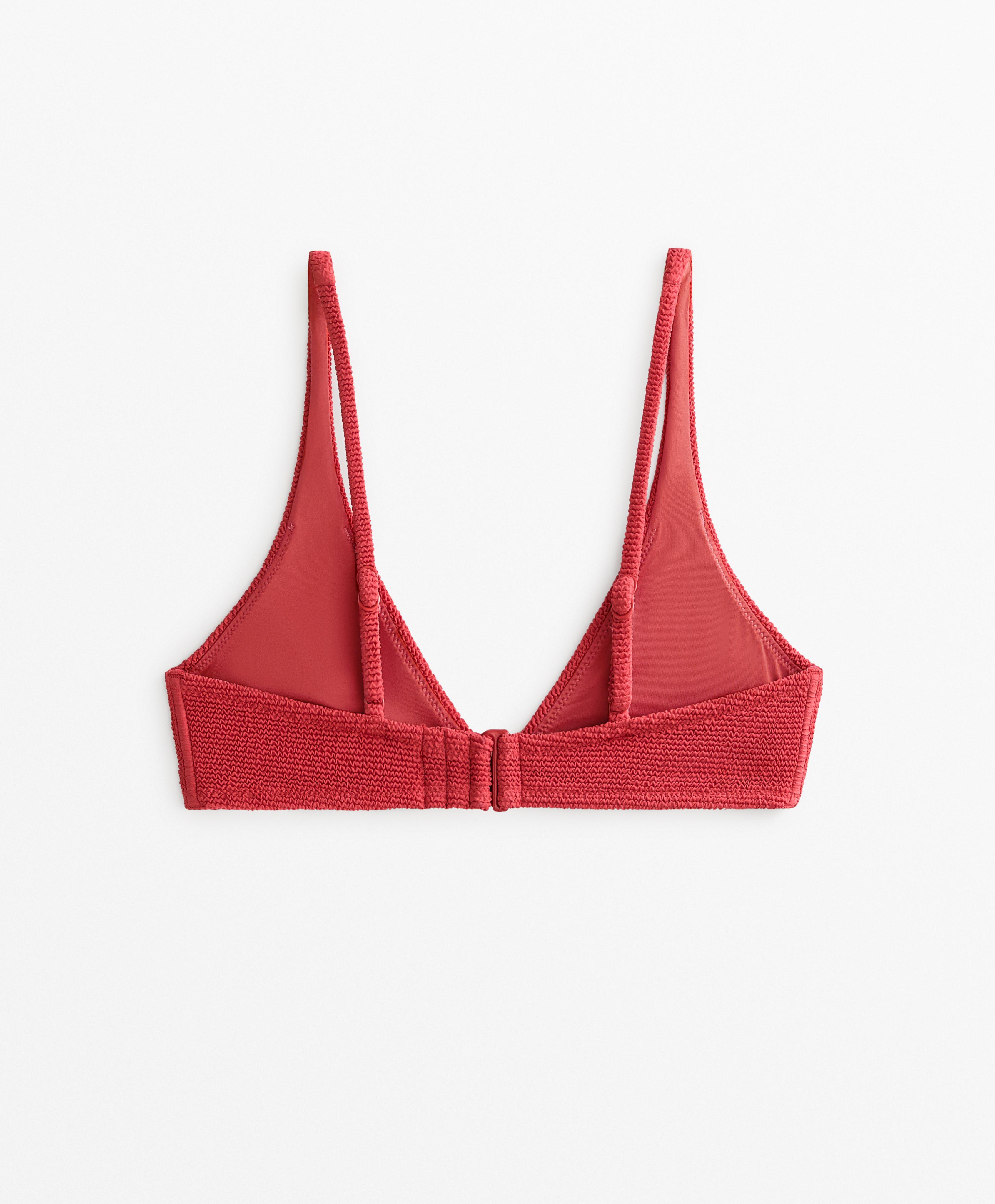 Crinkle halter bikini top