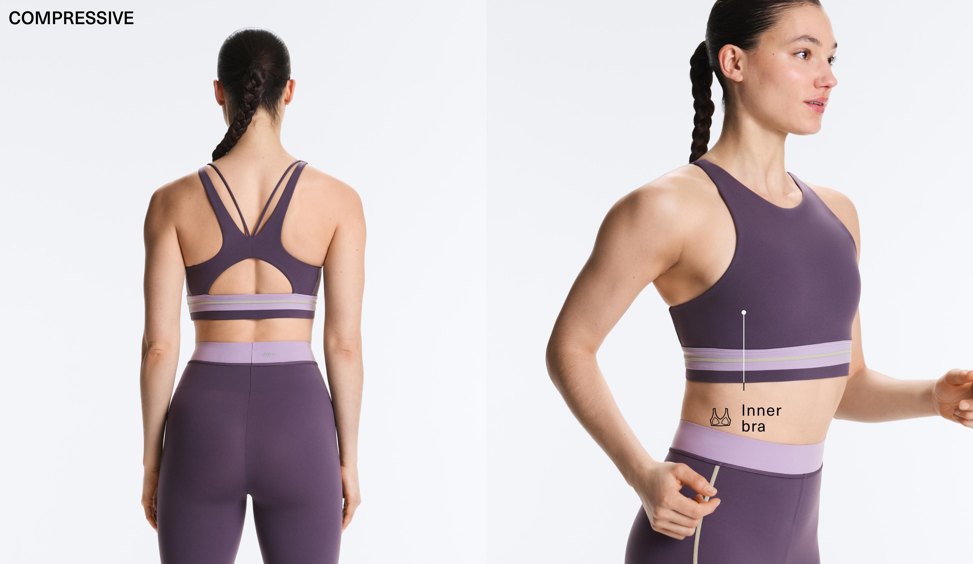 Compressive halterneck tank top — WASHED PURPLE
