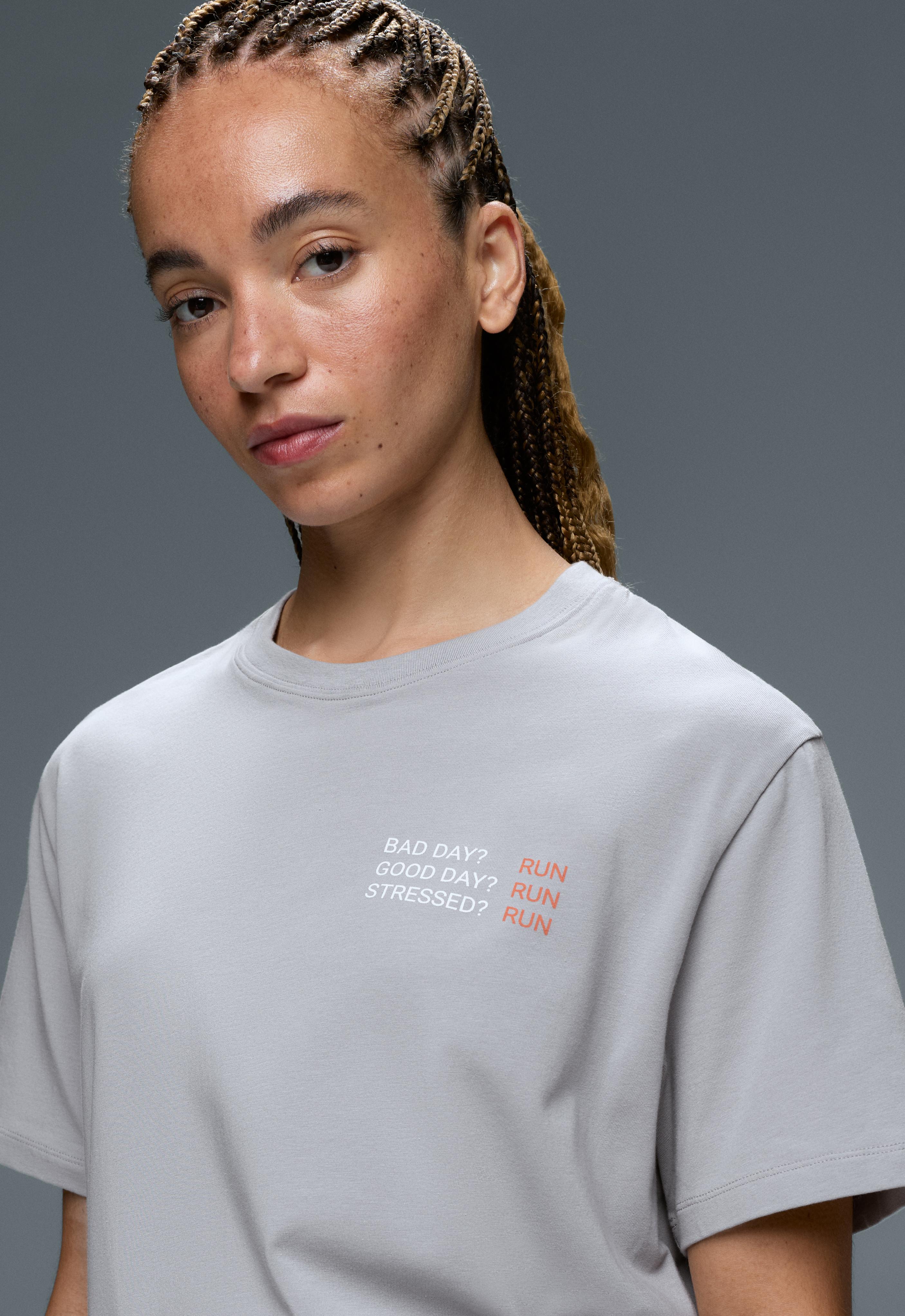 Boxy cotton blend slogan T-shirt Boxy cotton blend slogan T-shirt