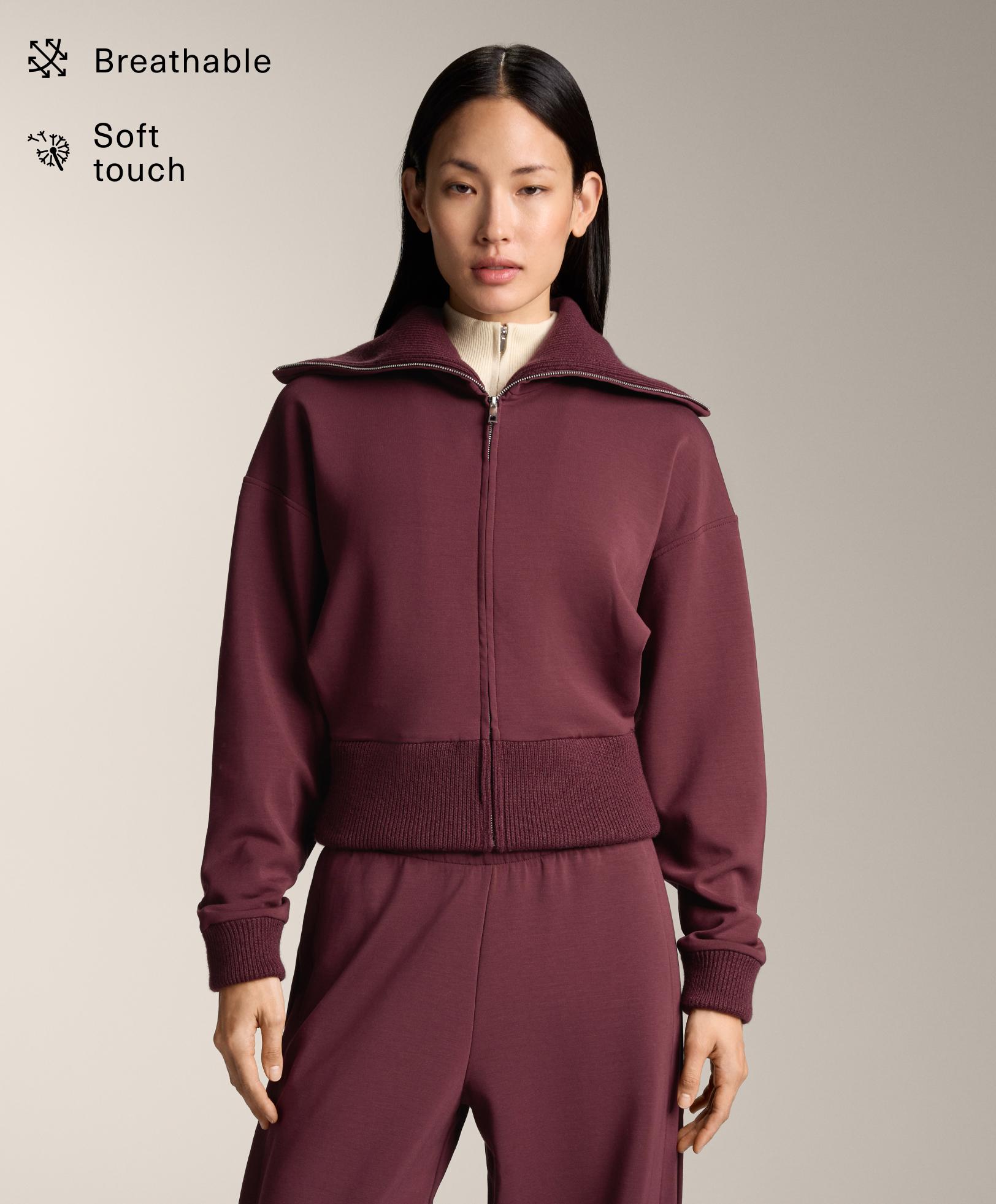 Veste en maille rib à taille ajustée contenant du modal