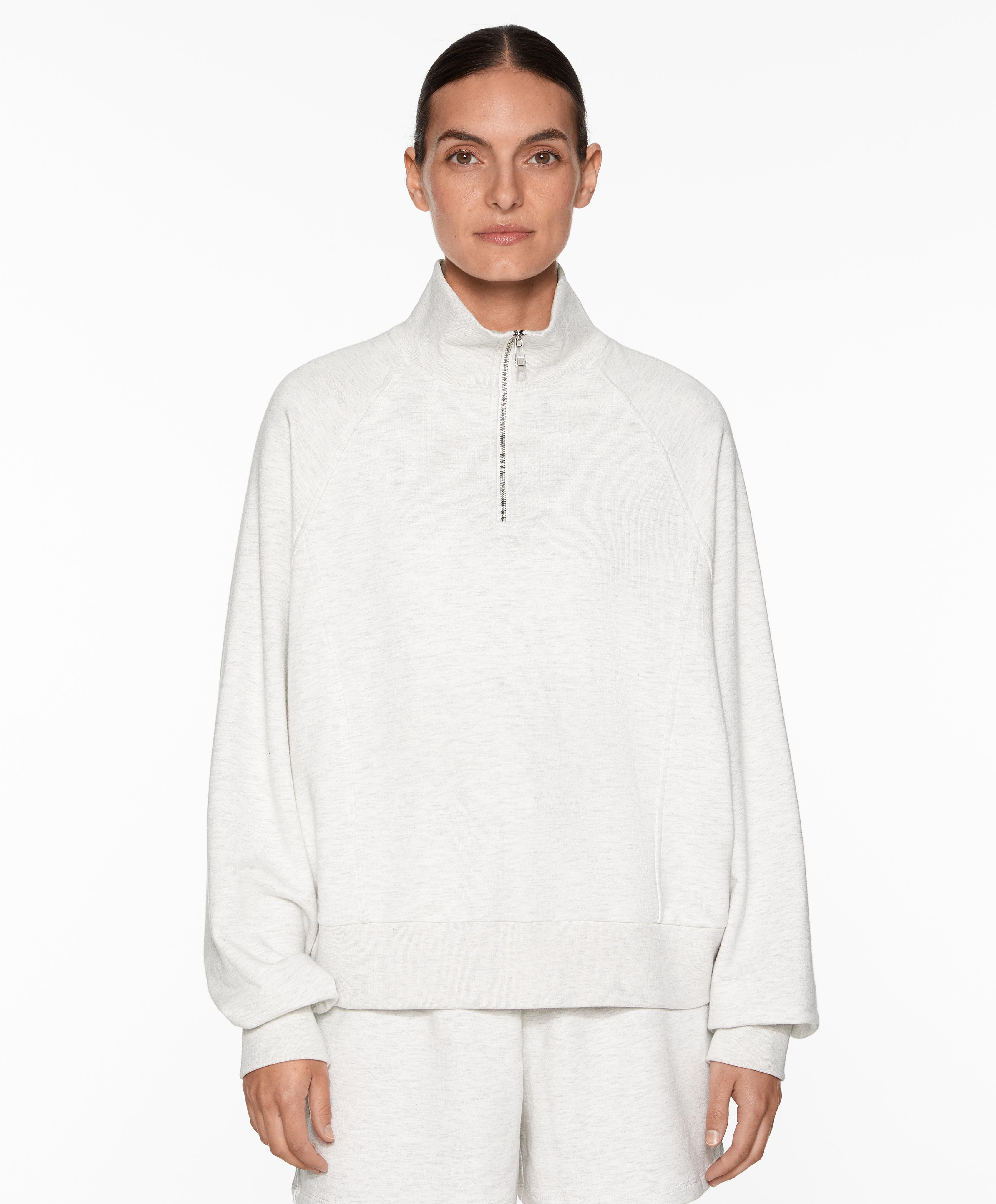 Half-zip sweatshirt with cotton and modal