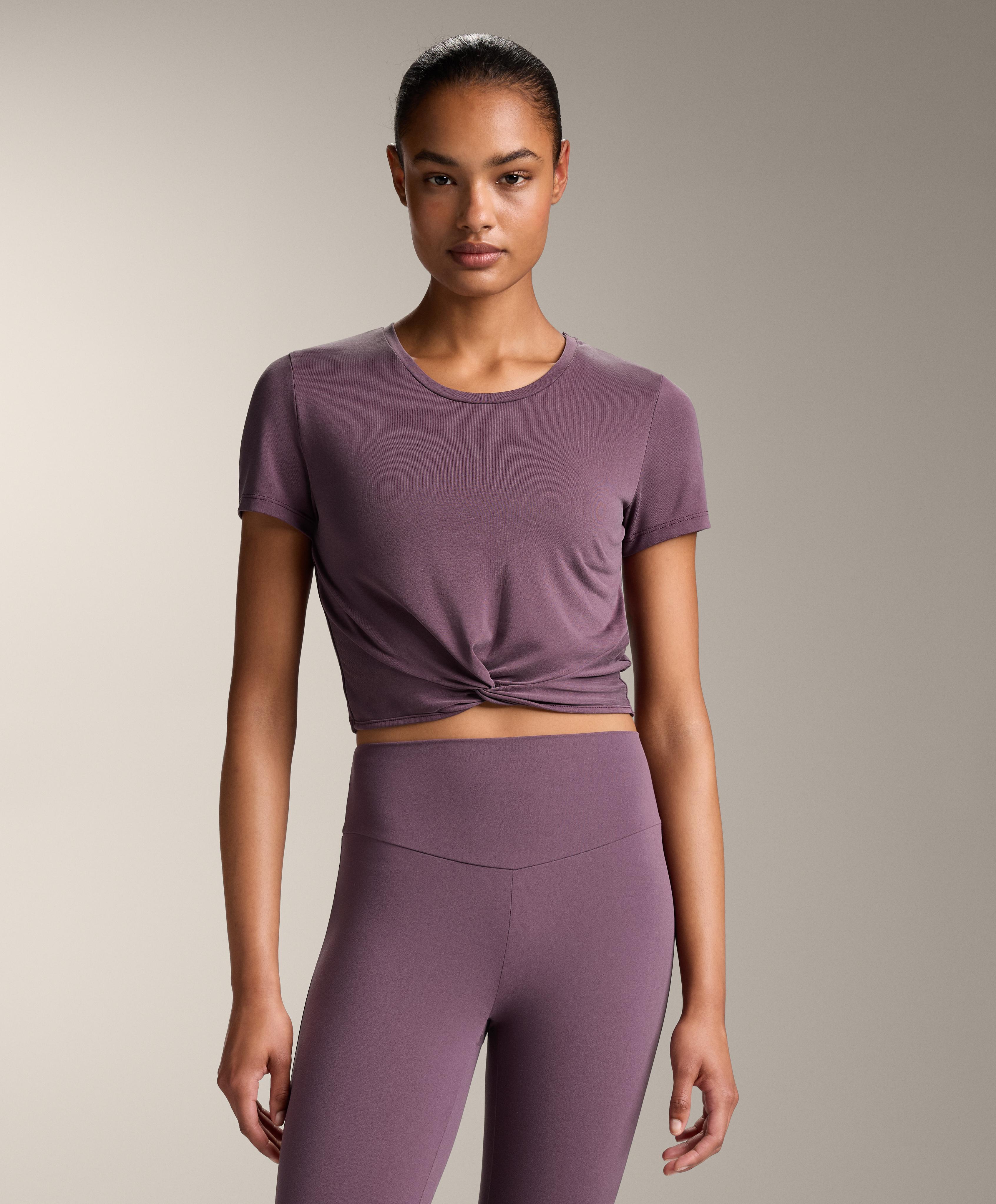 T-shirt nœud manches courtes mélange modal T-shirt nœud manches courtes mélange modal