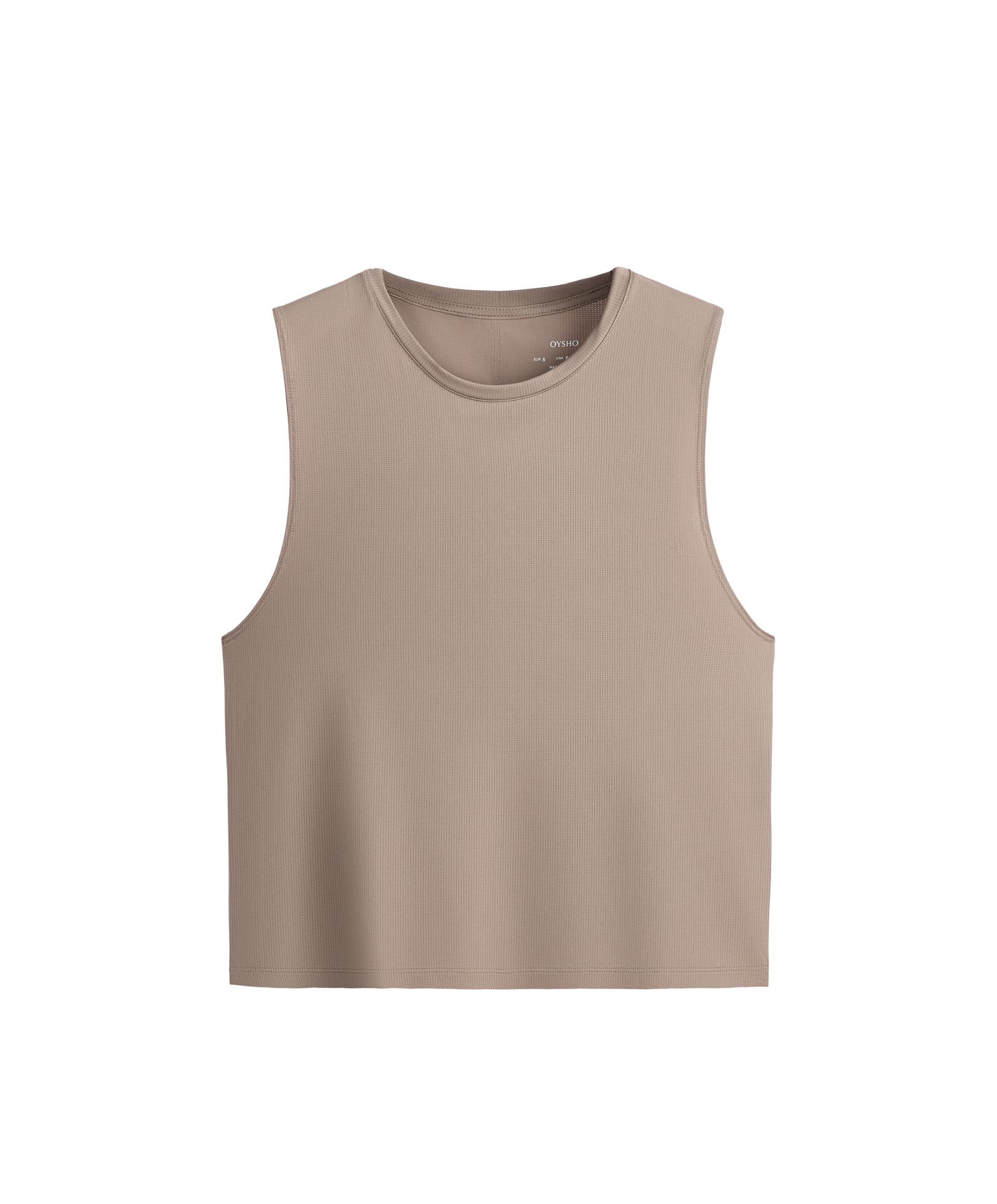 Technical Sleeveless T-shirt — MINK GREY