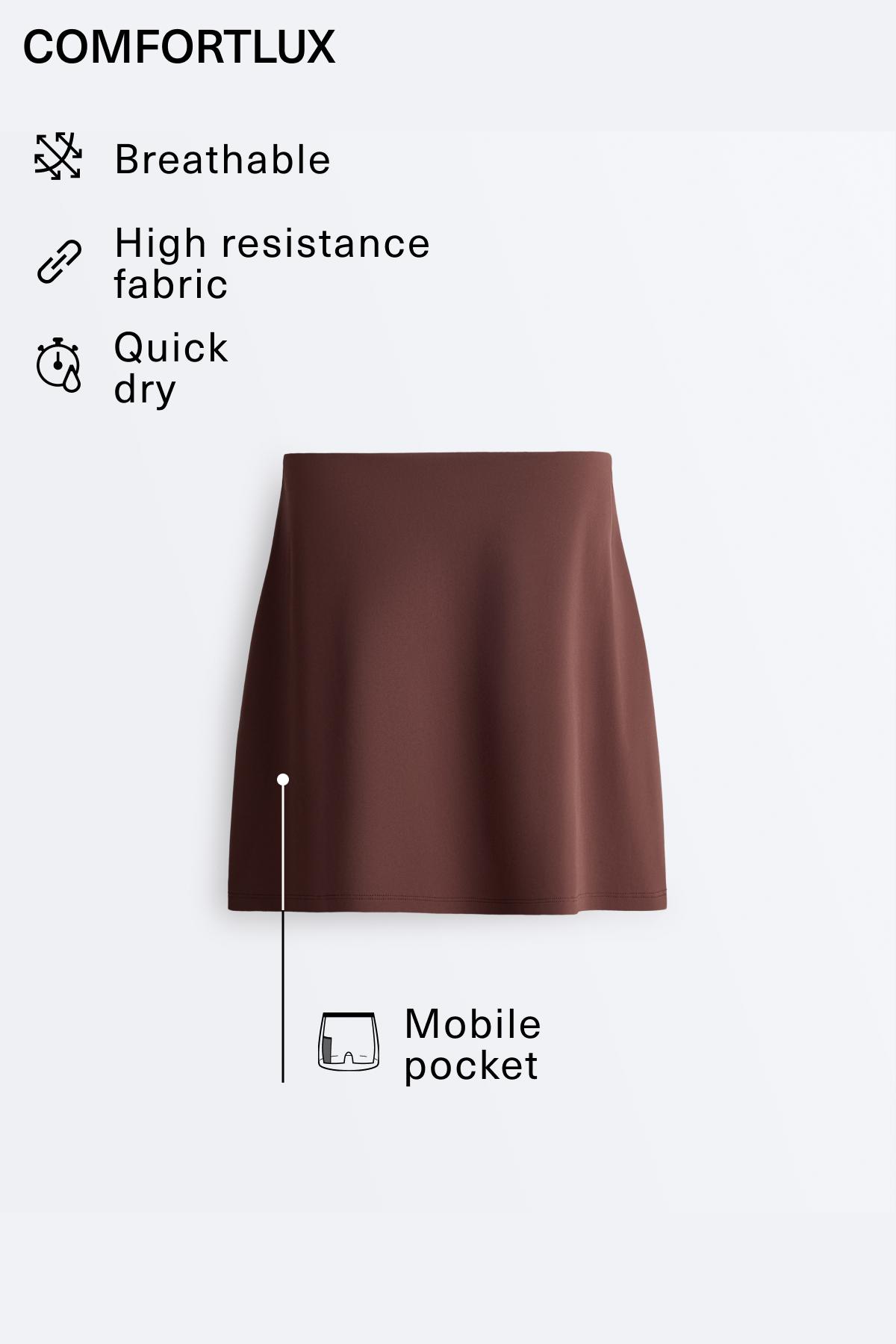 High-rise Comfortlux mini skirt — CHOCOLATE