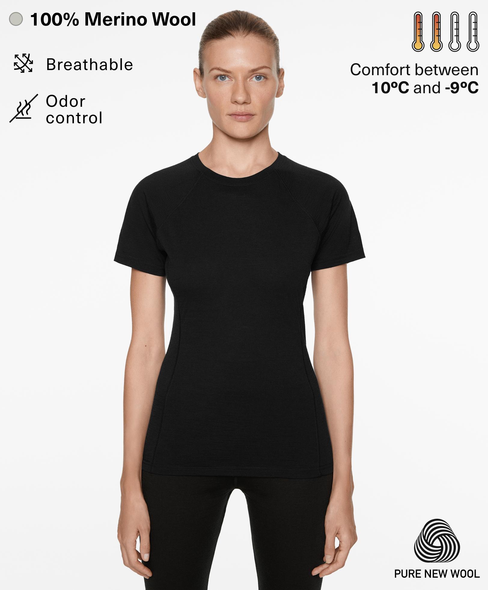 Performance base layers 100% merino wool top