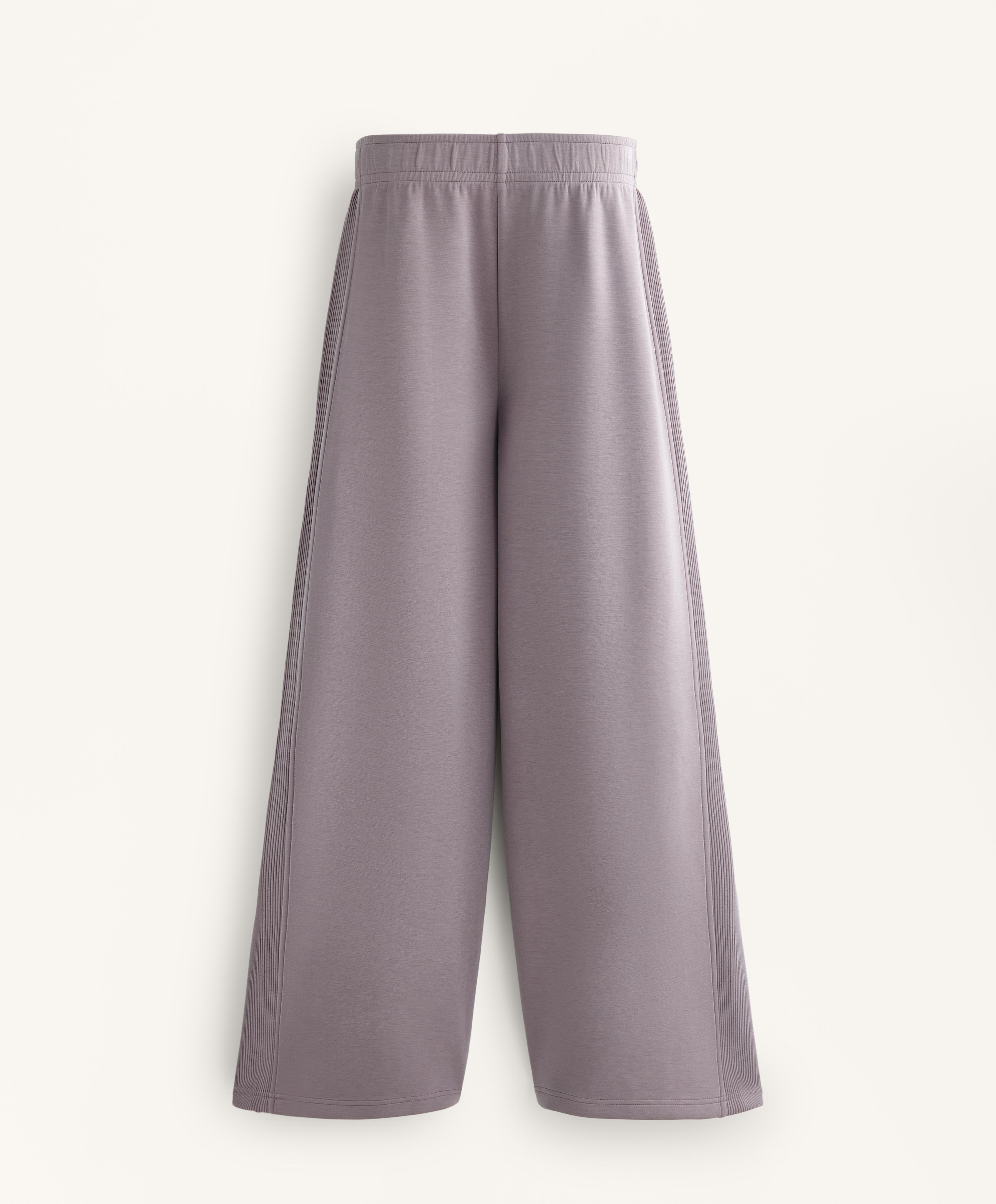 Straight-leg rib trousers with brushed modal