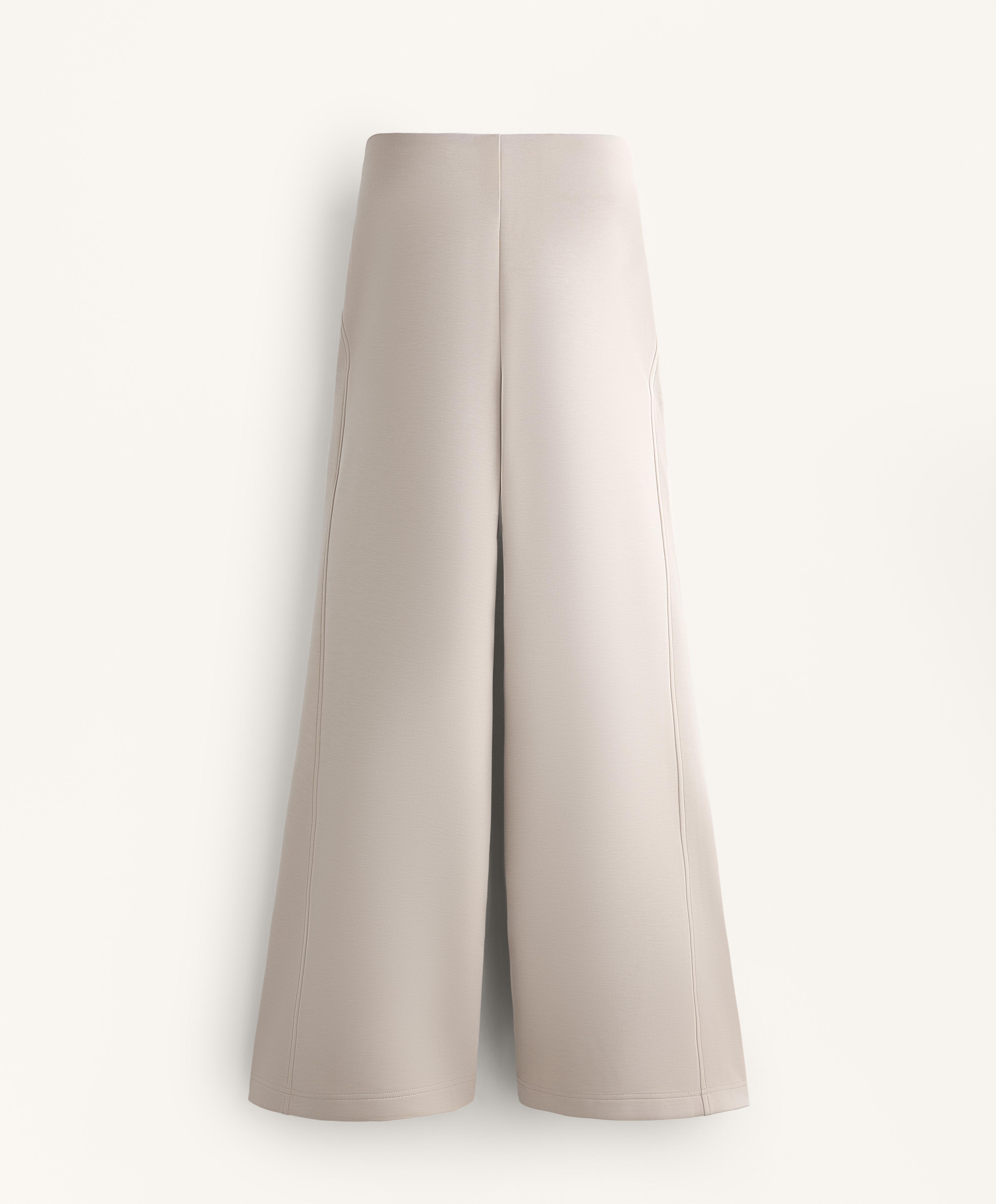 Super high-rise flare trousers with brushed modal — DUSTY TAUPE