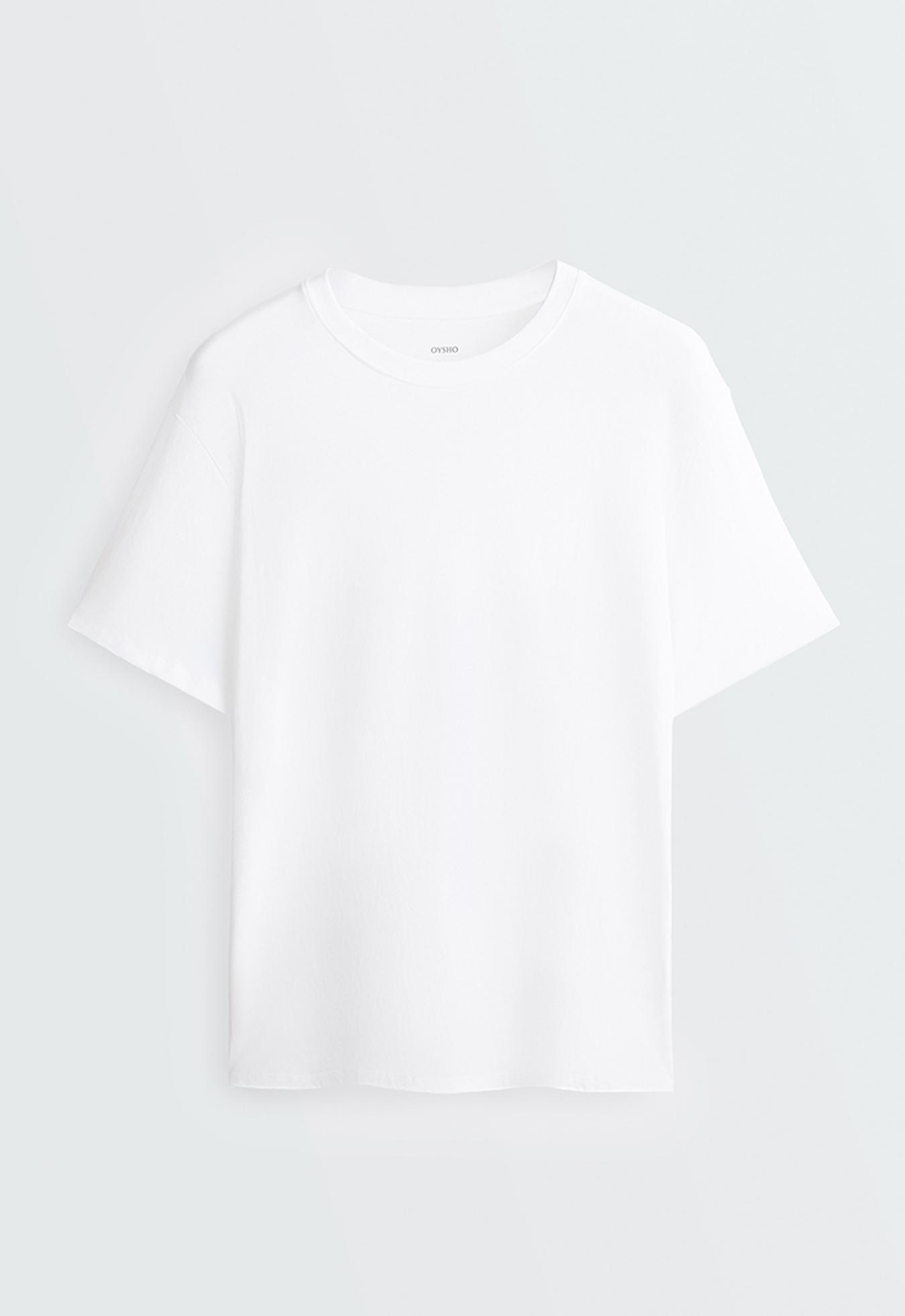 Oversize cotton blend short-sleeved T-shirt — WHITE 