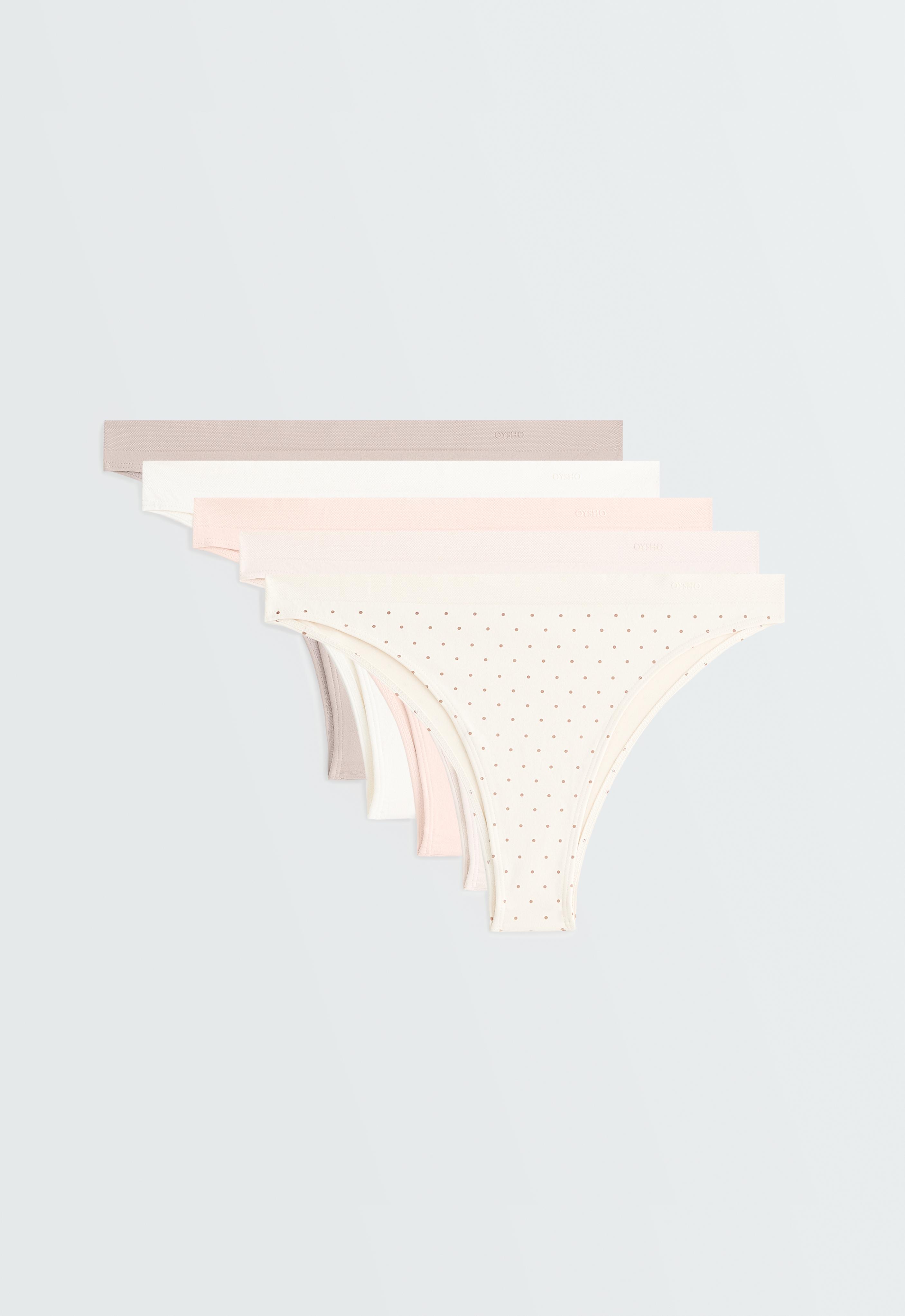 5 seamless soft-touch Brazilian briefs — MINK