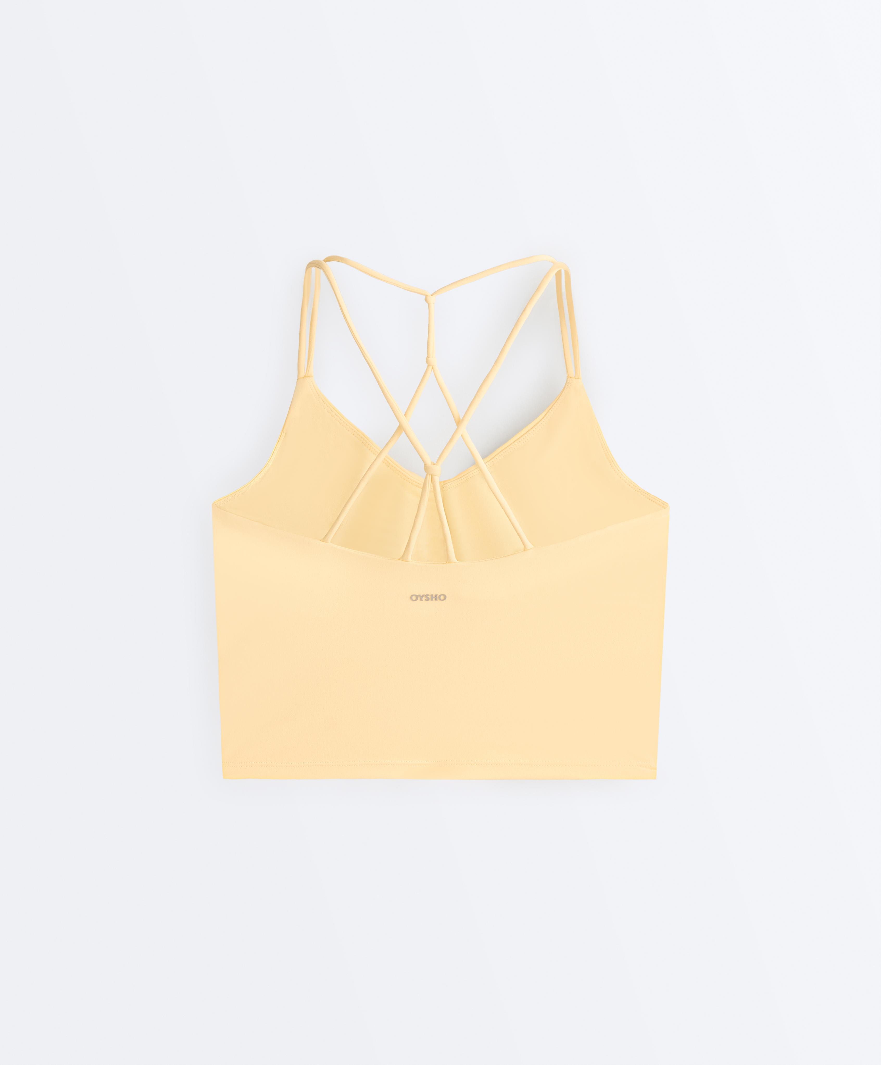 Comfortlux crossover strap tank top — PALE YELLOW