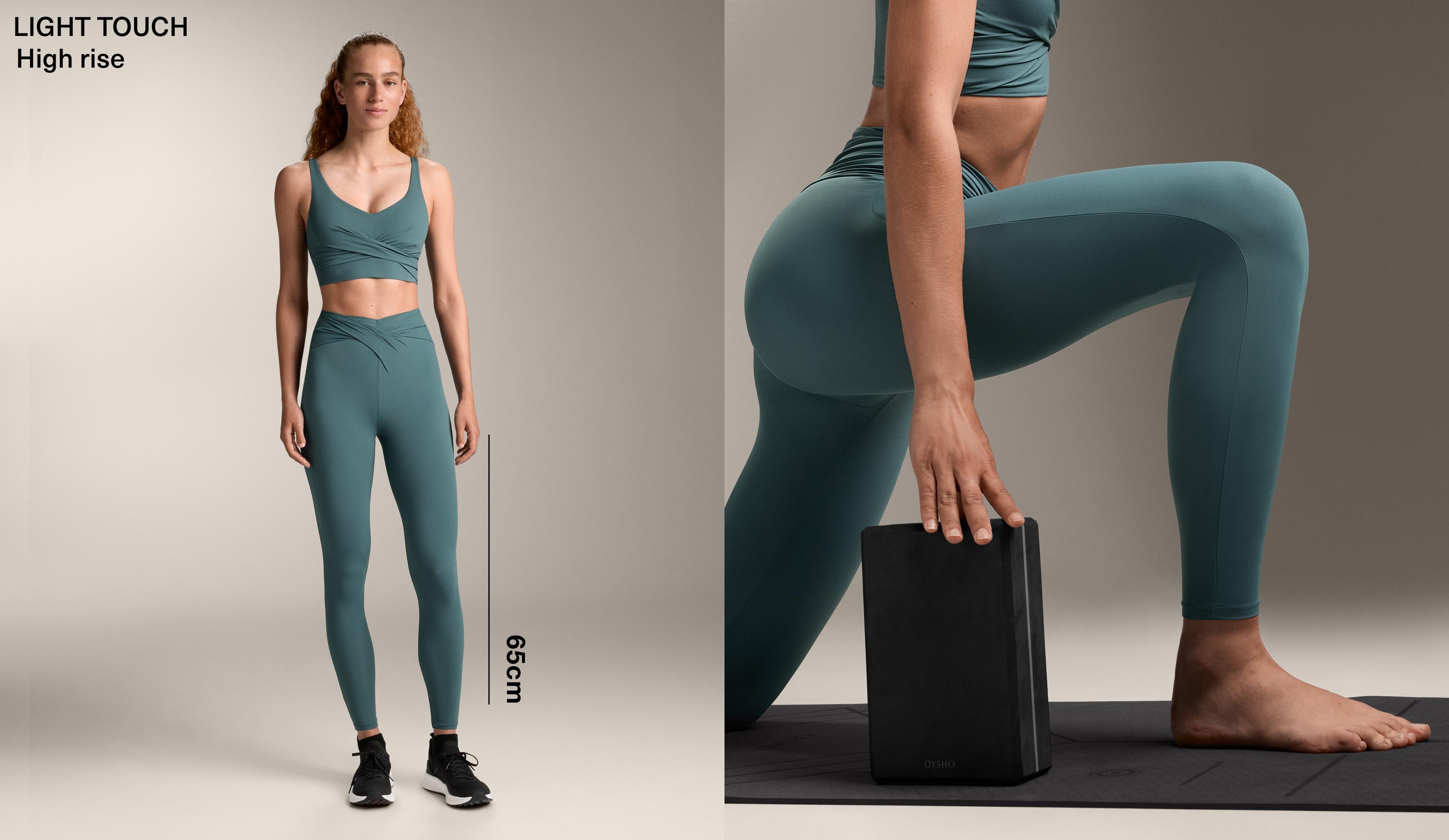 Light Touch draped V-cut ankle-length leggings