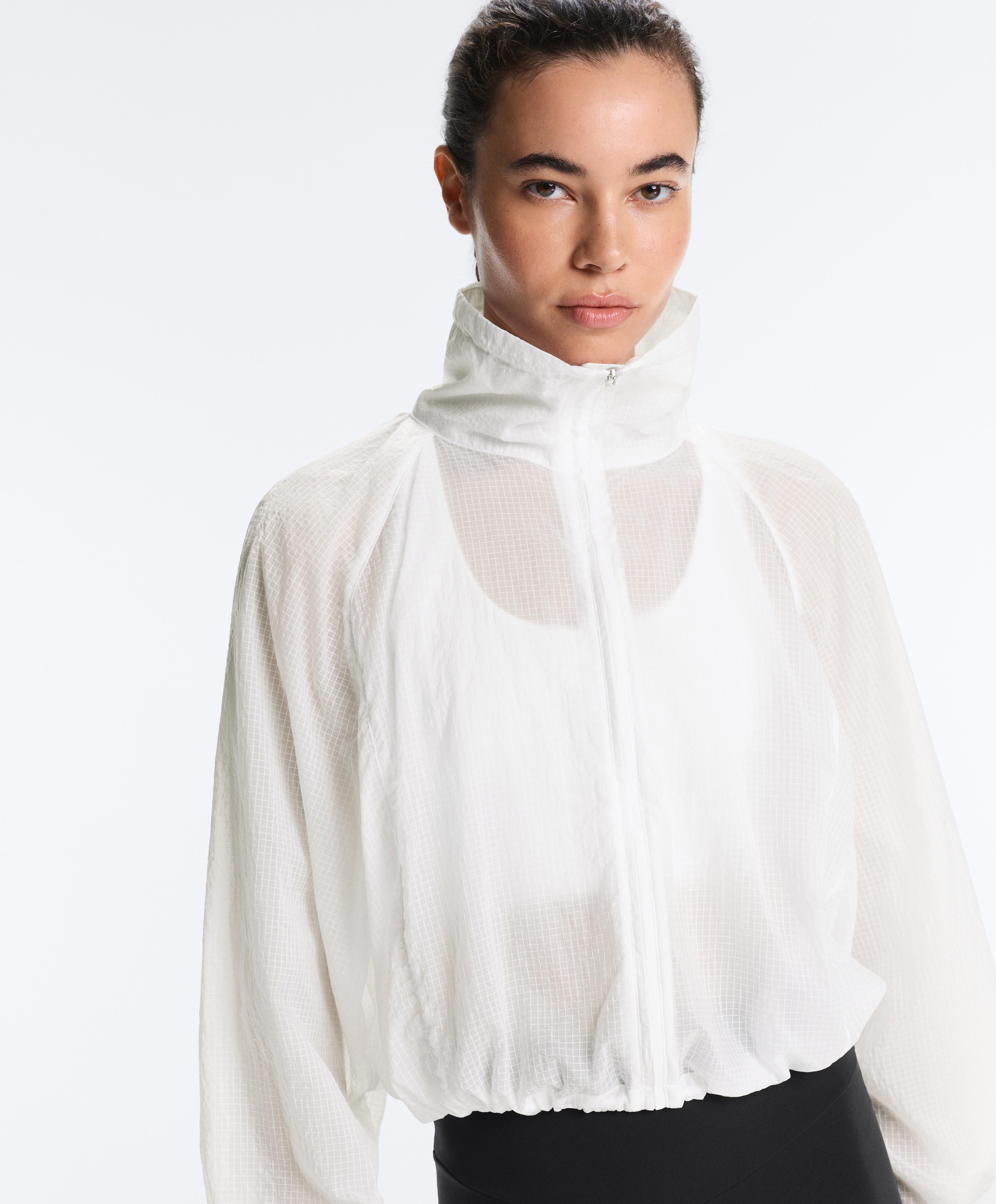 Check track jacket — WHITE